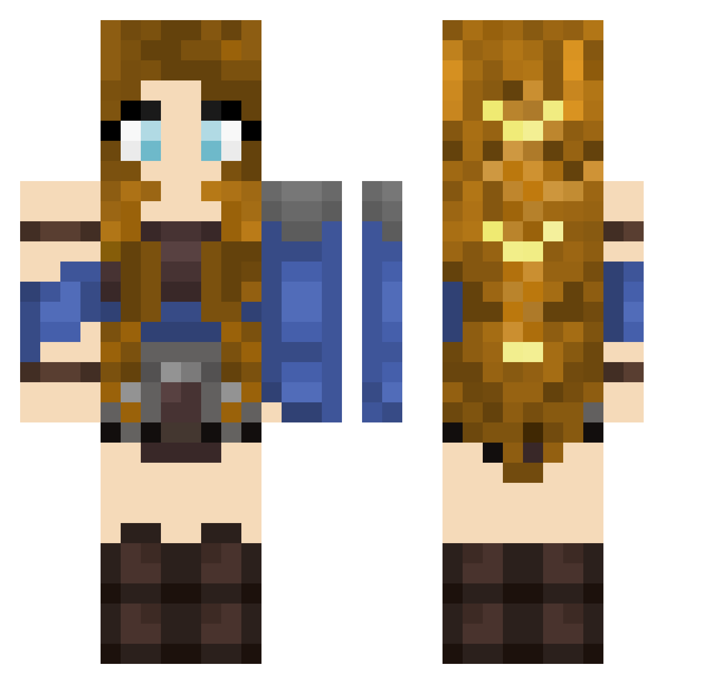 TheCutieQueen Minecraft skin, front and back view
