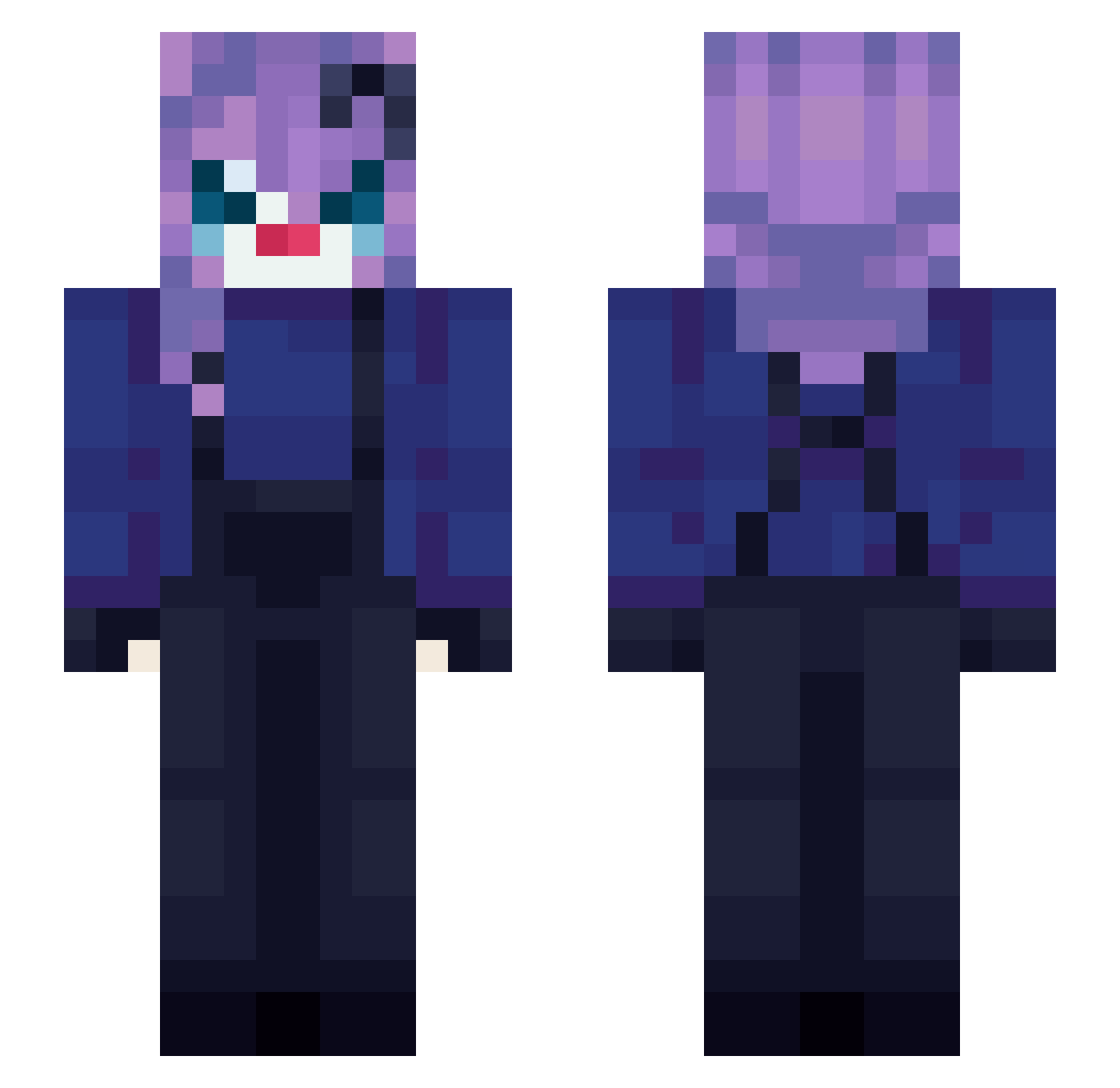 LoveLaceee Minecraft skin, front and back view