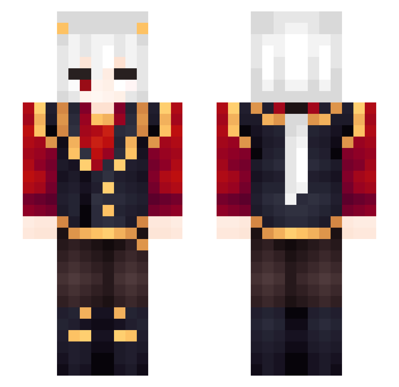 bitingsharks Minecraft skin, front and back view