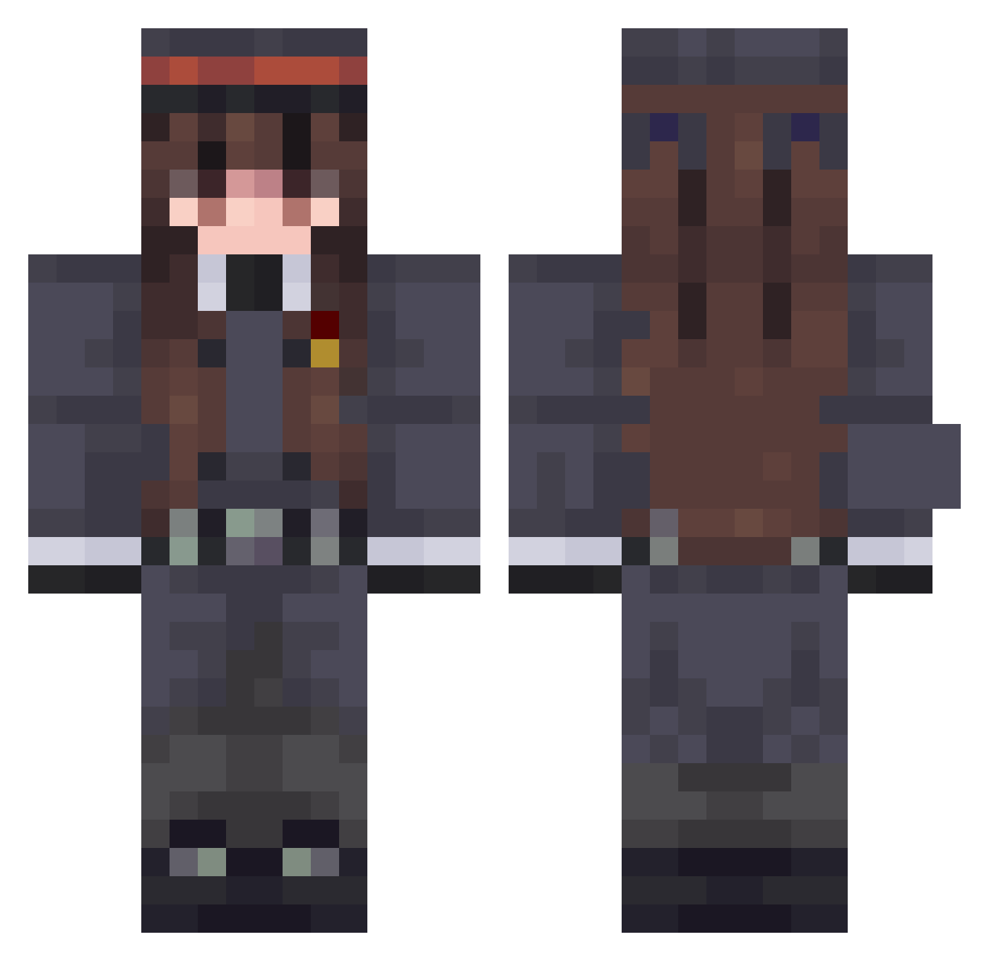 Smiley_McSmiles Minecraft skin, front and back view