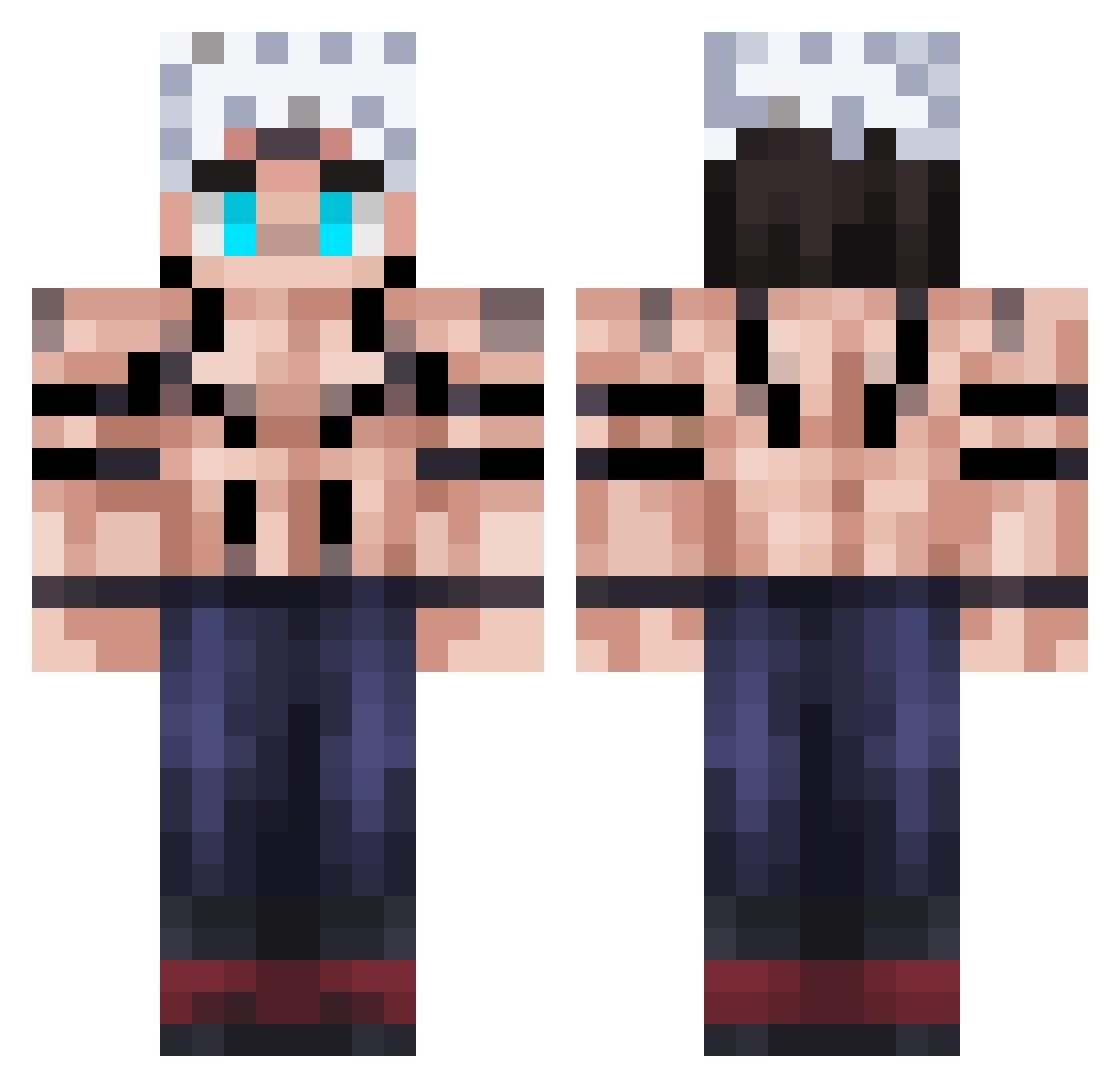 Kiliorc Minecraft skin, front and back view
