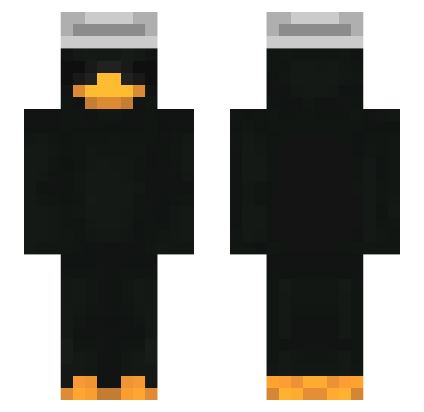 NotZwxy Minecraft skin, front and back view