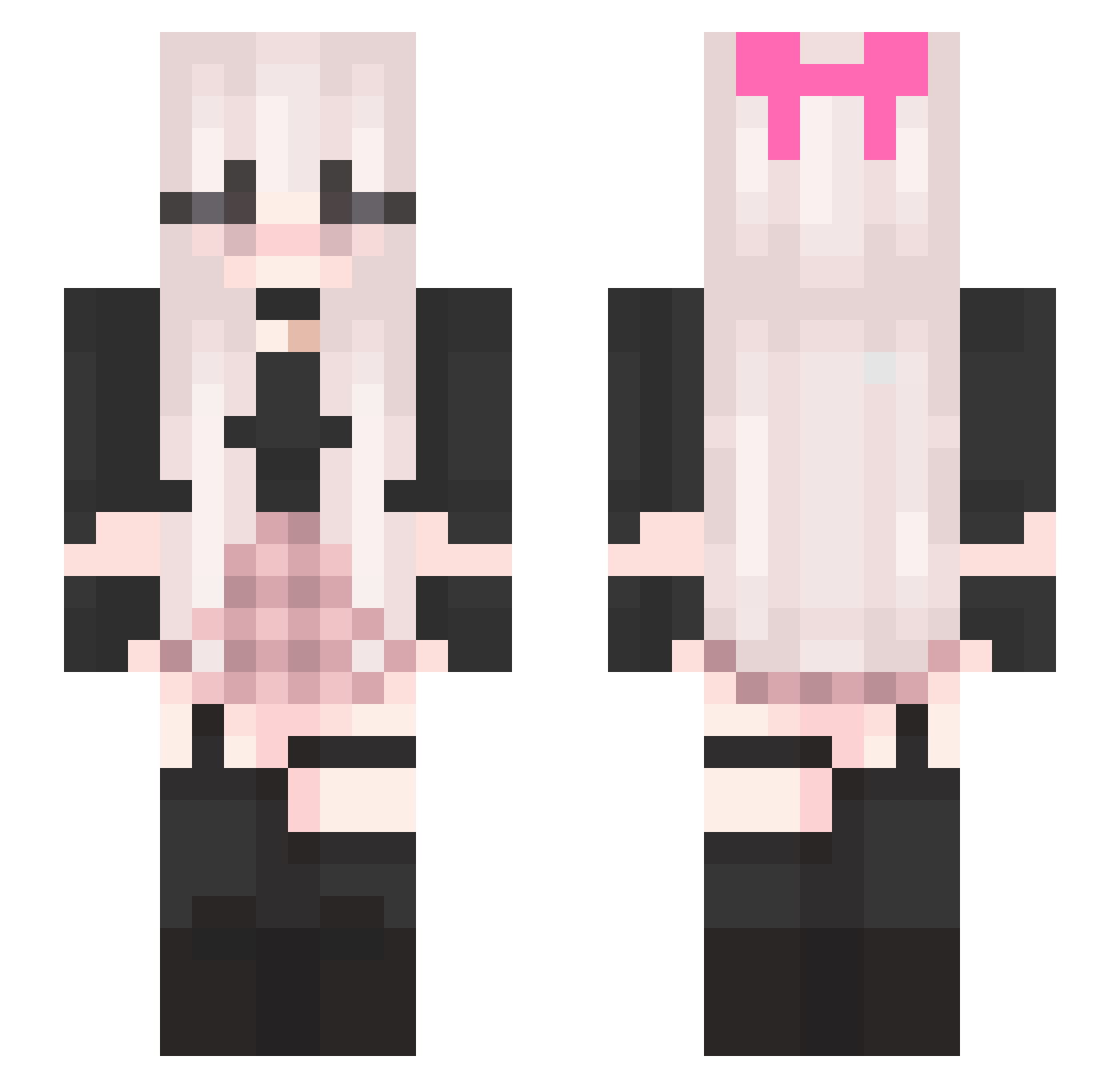 PrincesssCody Minecraft skin, front and back view
