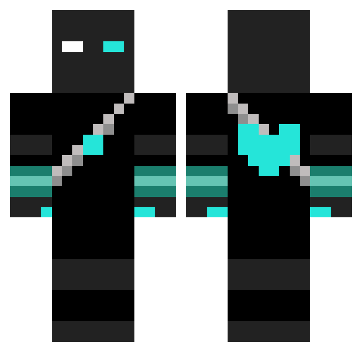 Qusi09 Minecraft skin, front and back view