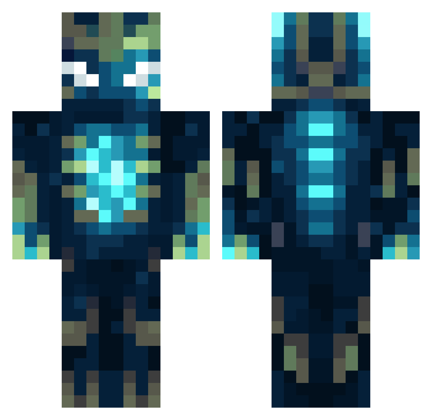CursedHasCome Minecraft skin, front and back view
