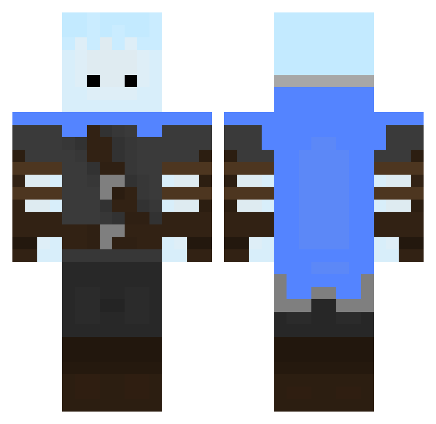 Cyoto_Snow Minecraft skin, front and back view