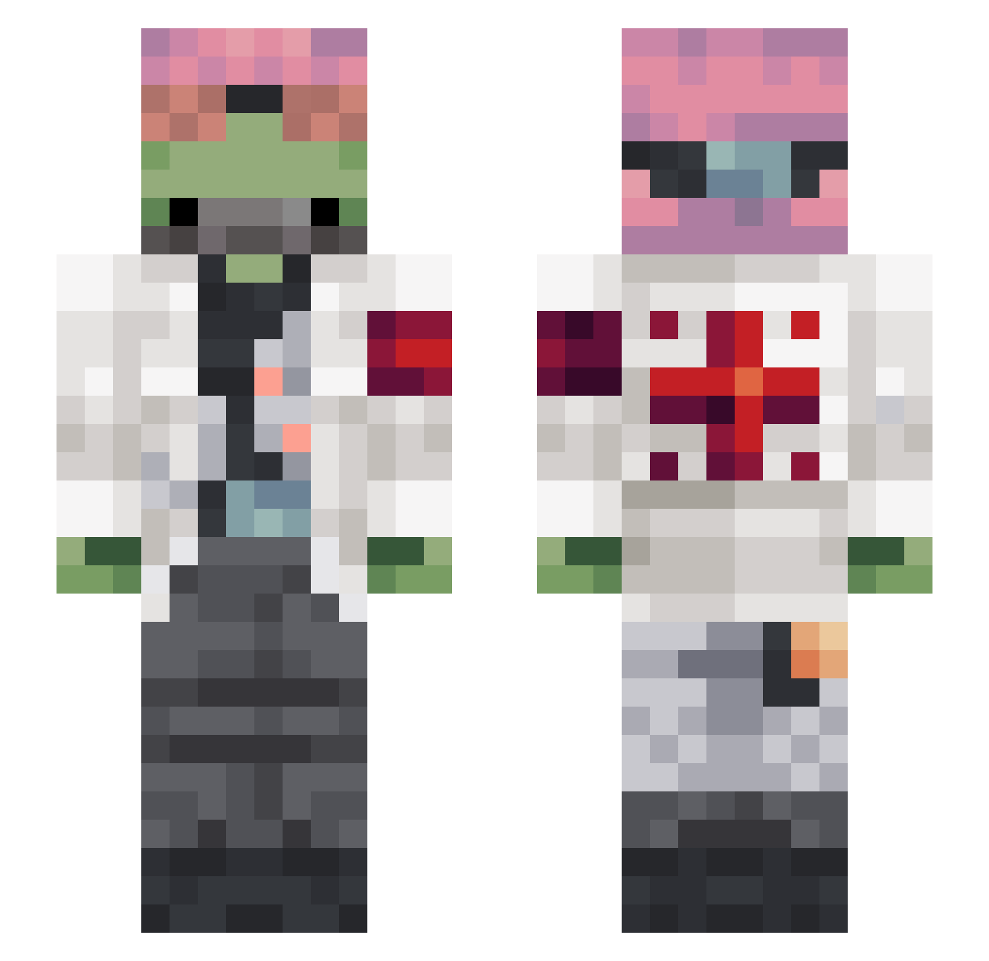 MokkiMolly Minecraft skin, front and back view