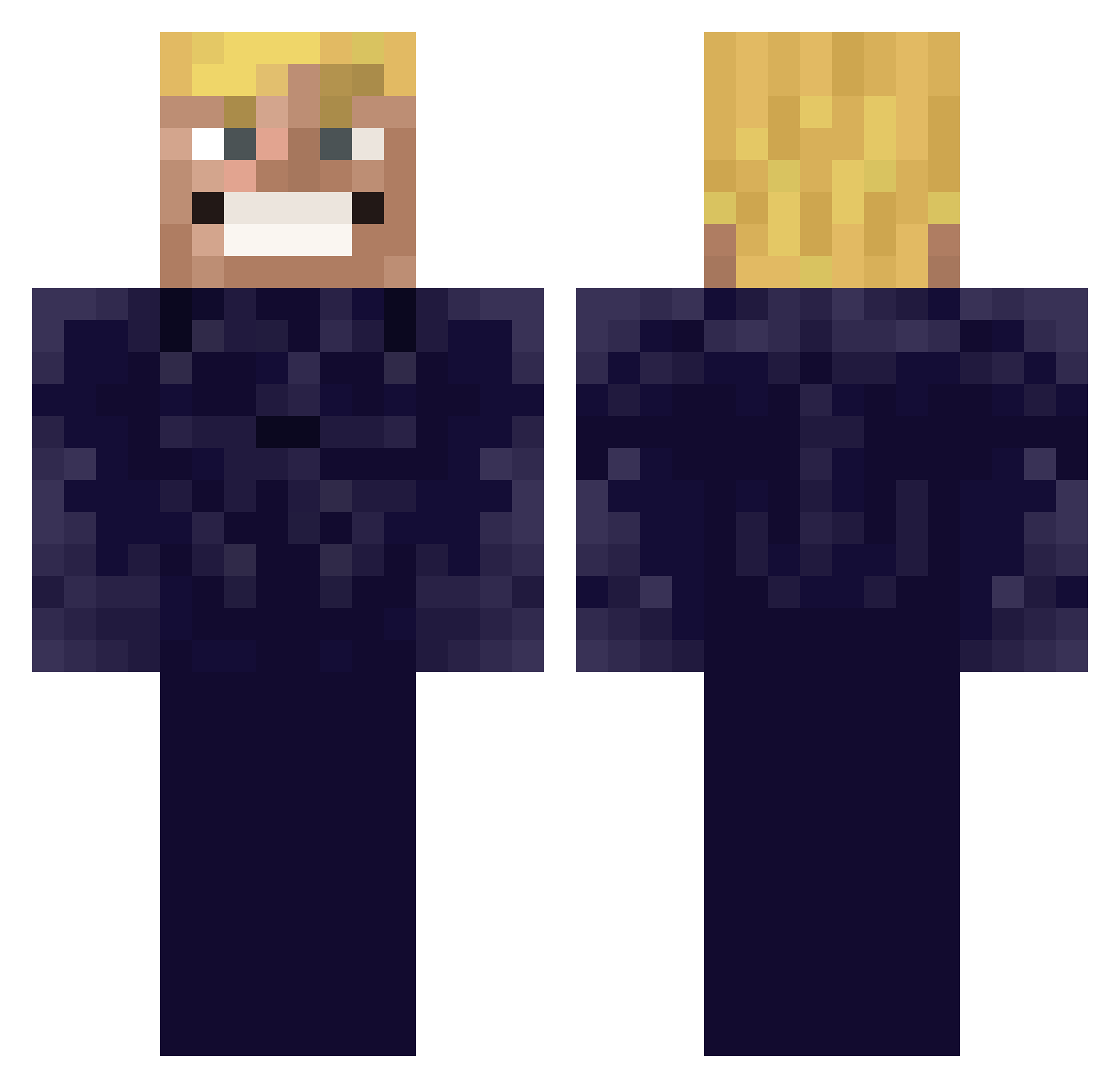 Laippre Minecraft skin, front and back view