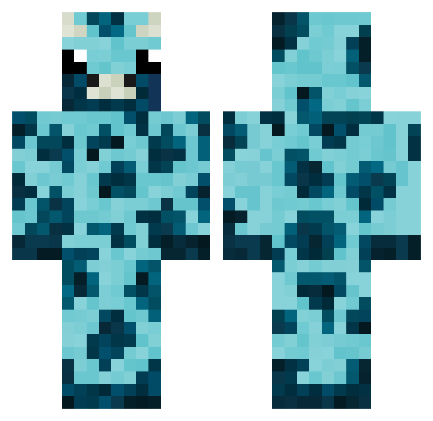 Lanbry Minecraft skin, front and back view