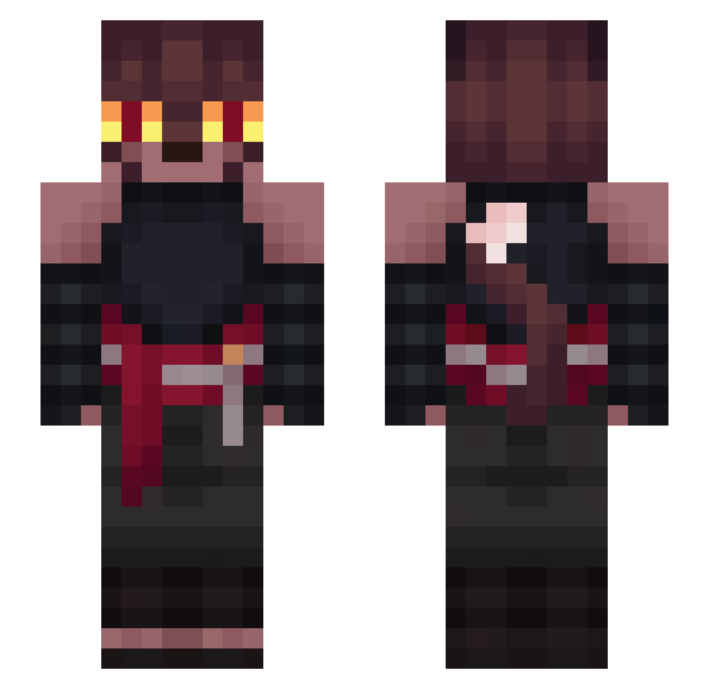 petritik Minecraft skin, front and back view