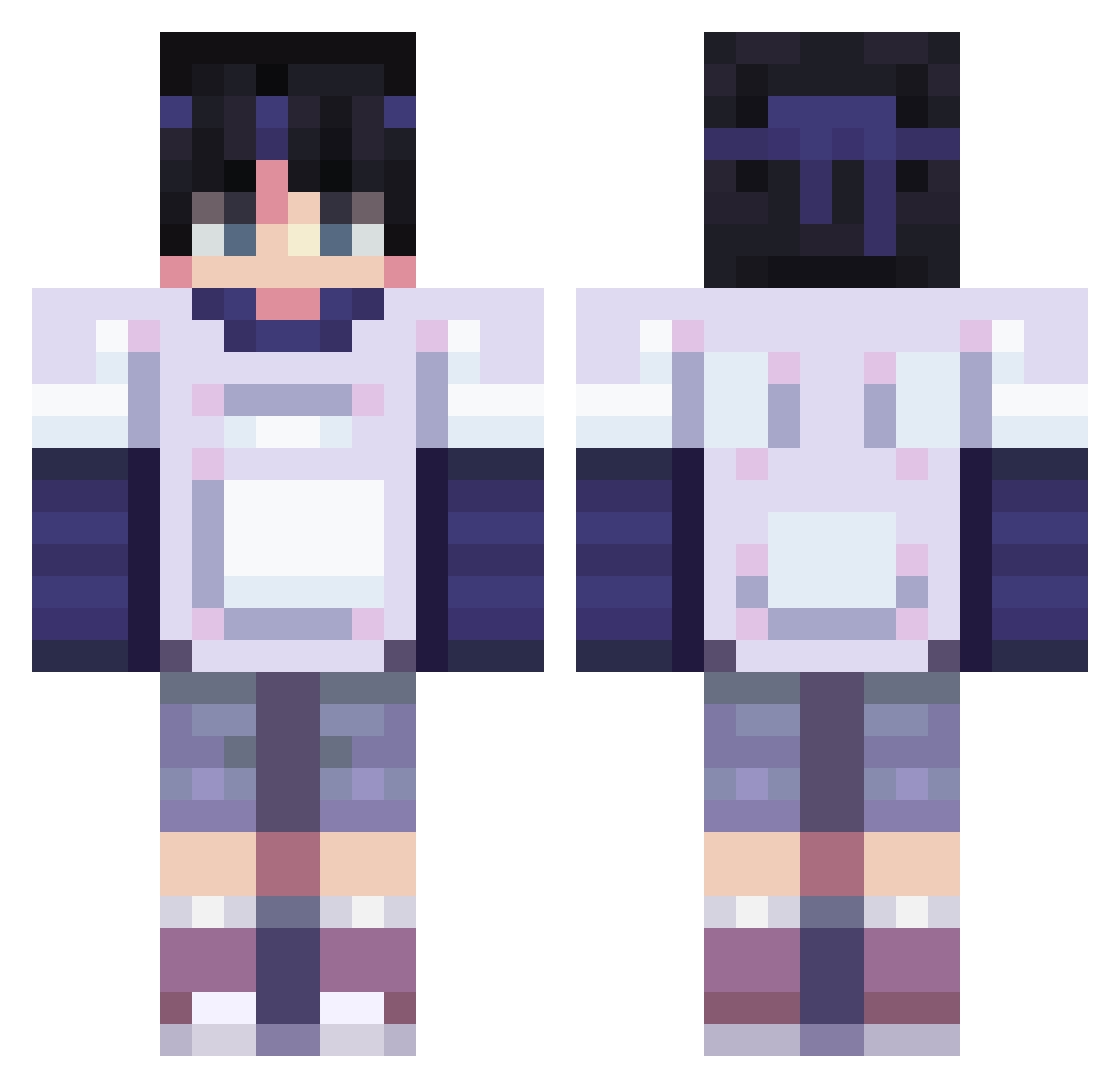 MirkoH501 Minecraft skin, front and back view