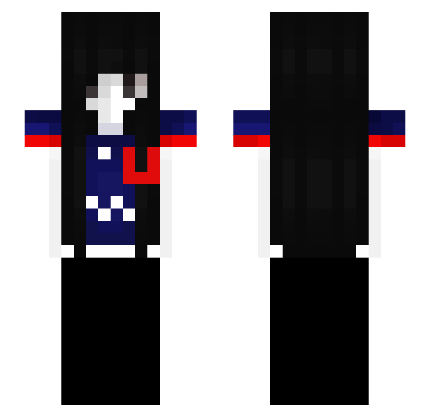 crucifice Minecraft skin, front and back view