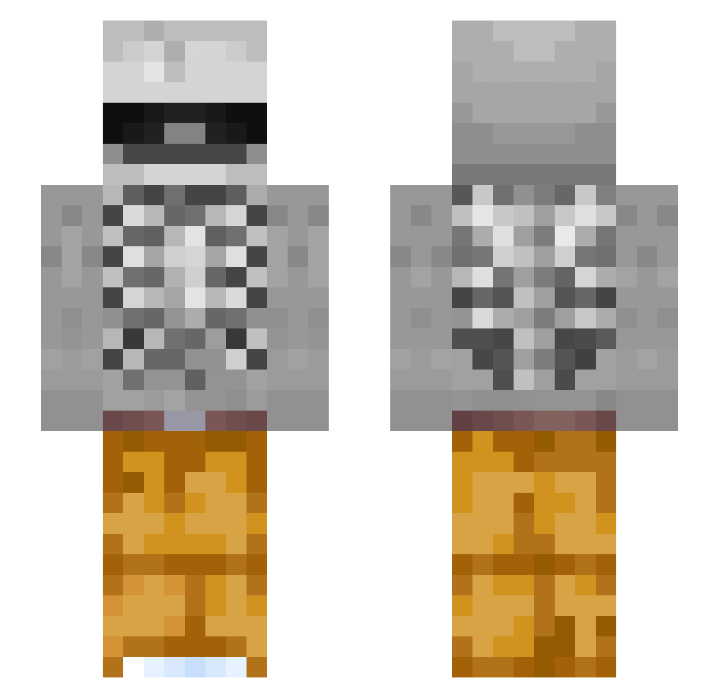 orangf Minecraft skin, front and back view