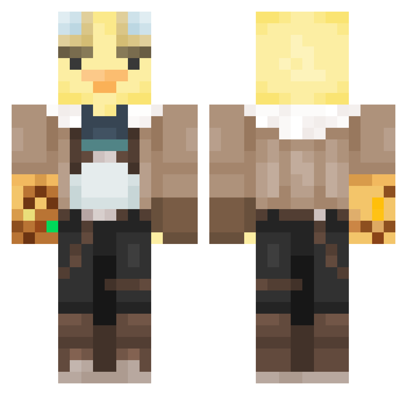 MrGustavo48 Minecraft skin, front and back view