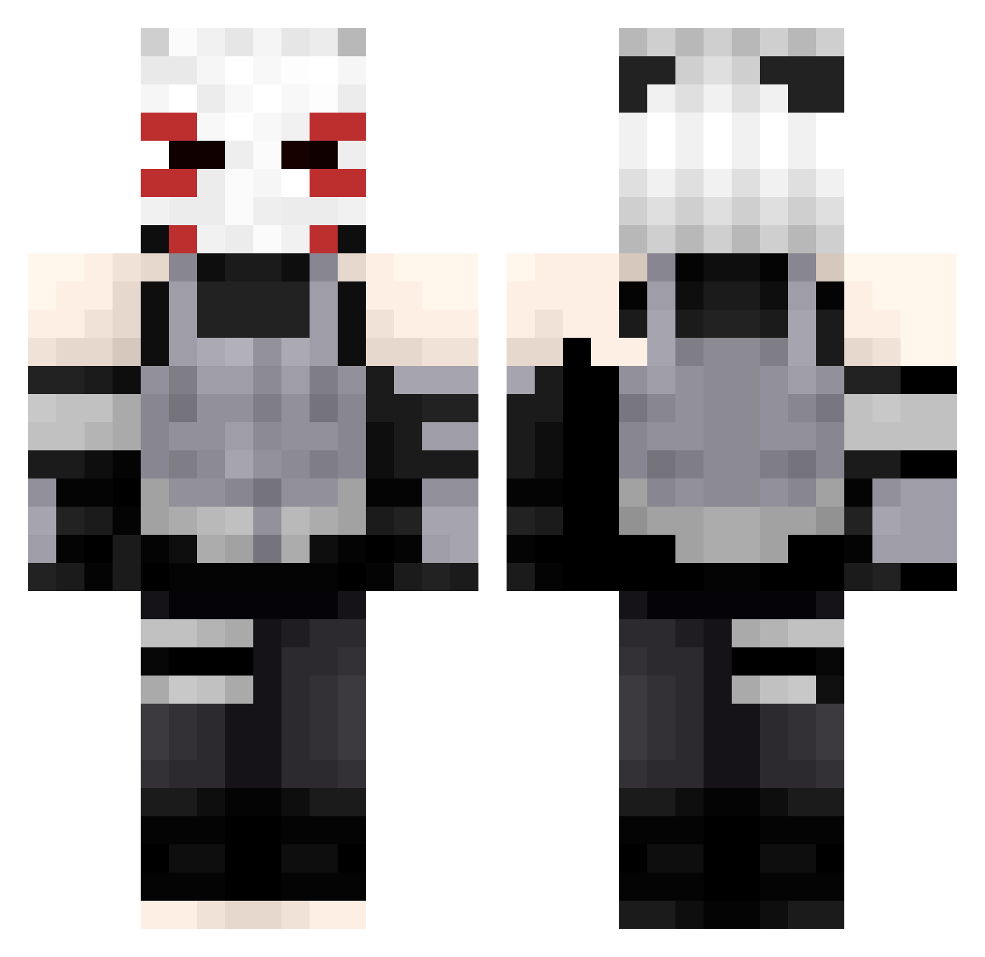 TFCKakashi Minecraft skin, front and back view