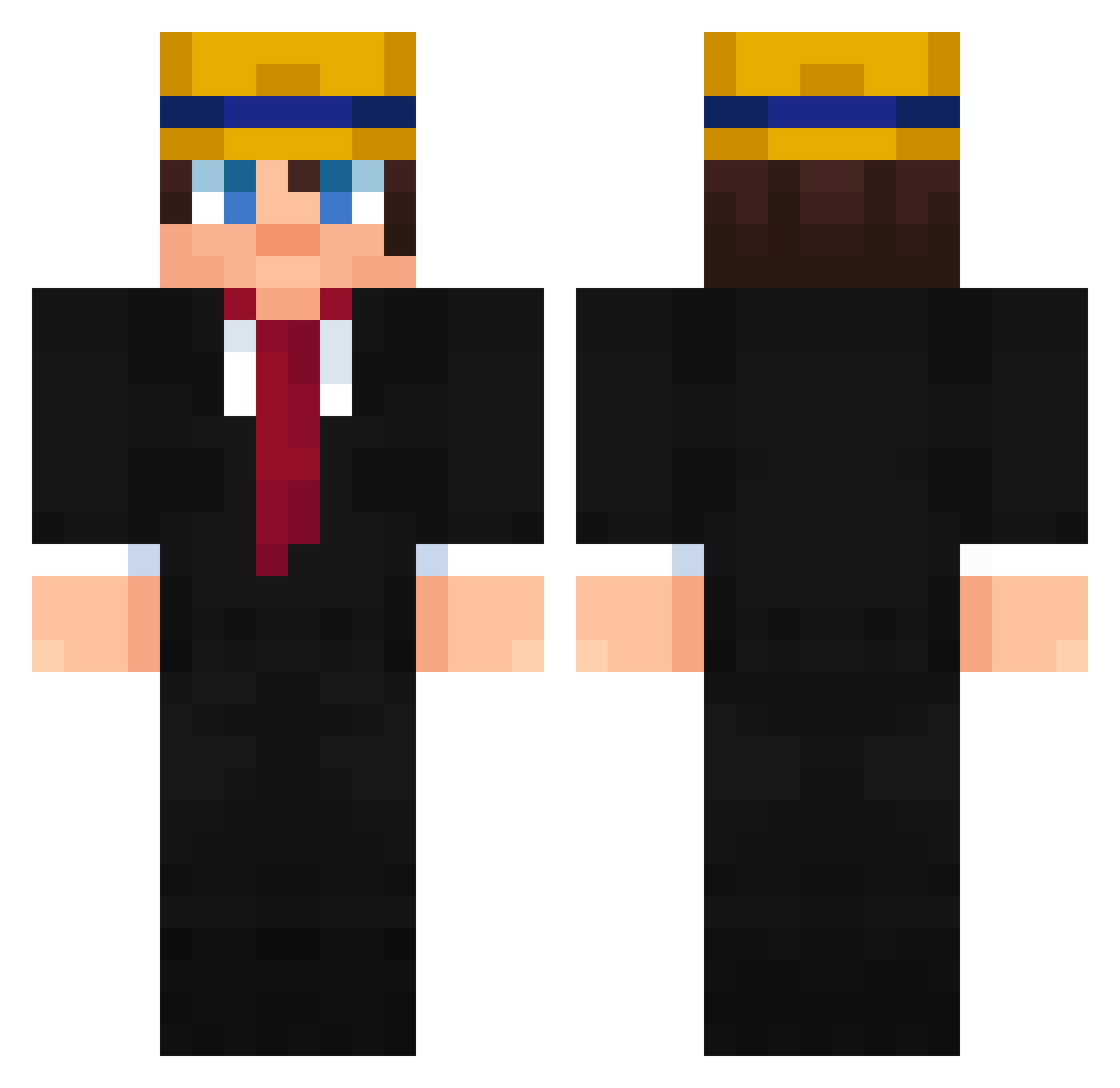 Lowdumi Minecraft skin, front and back view
