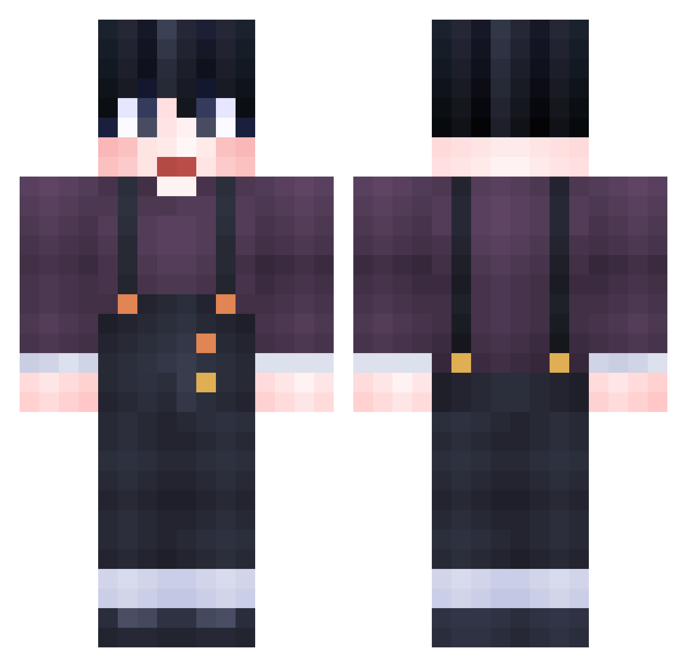 rnaqoddl Minecraft skin, front and back view