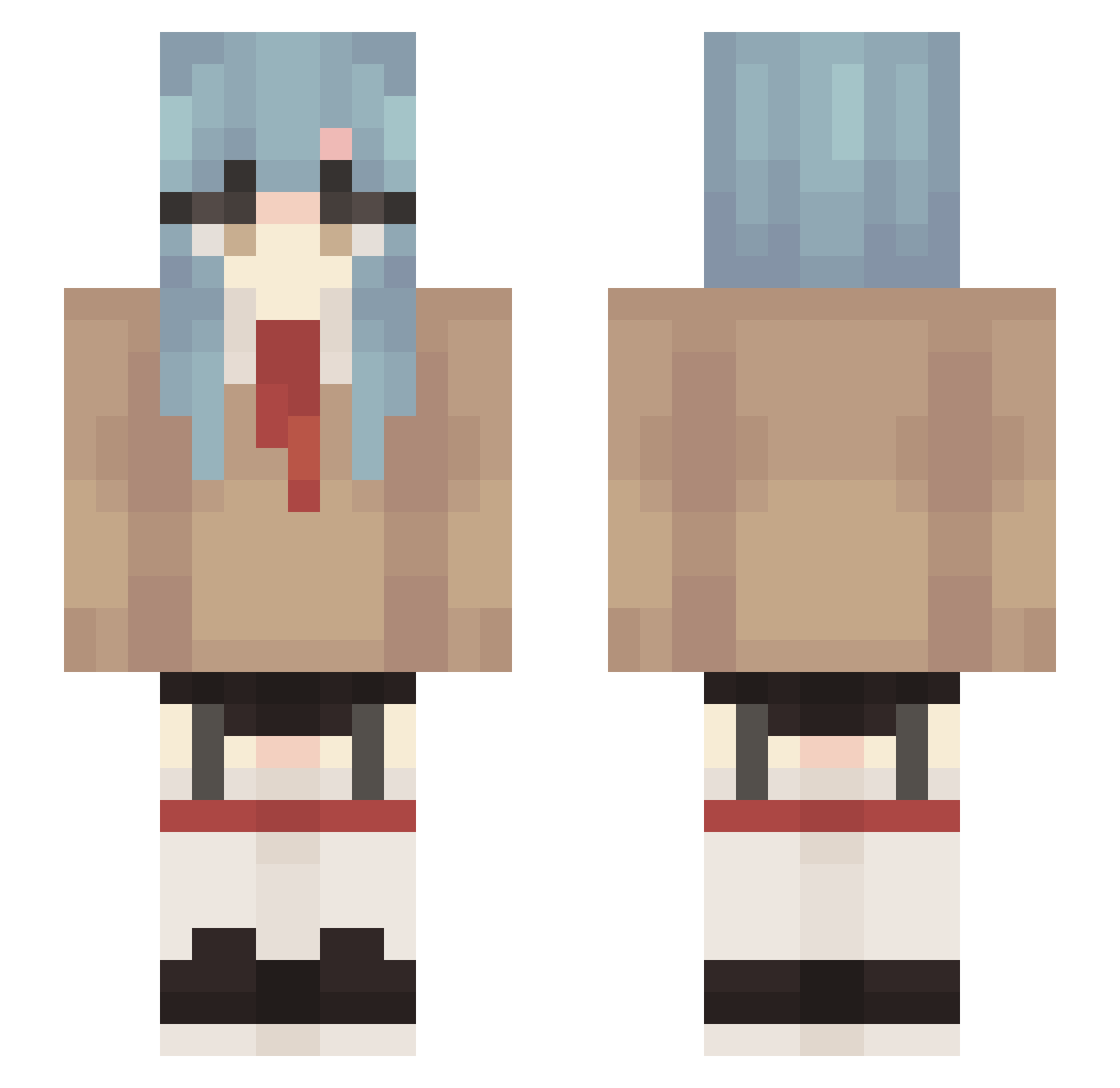 Tetobunni Minecraft skin, front and back view