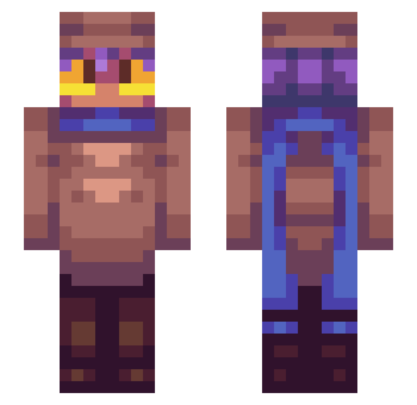 VikiValk Minecraft skin, front and back view