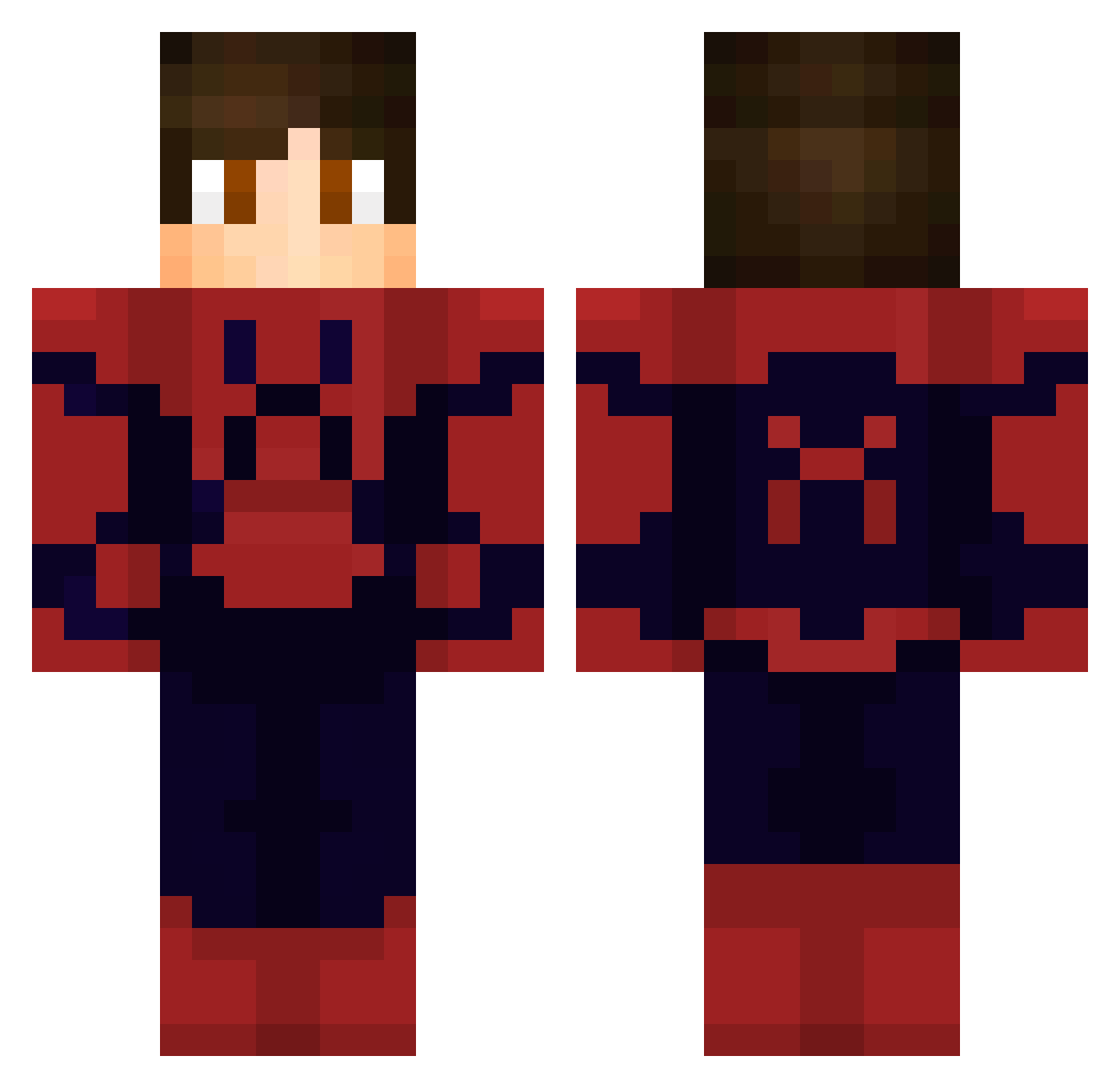 Exadio Minecraft skin, front and back view