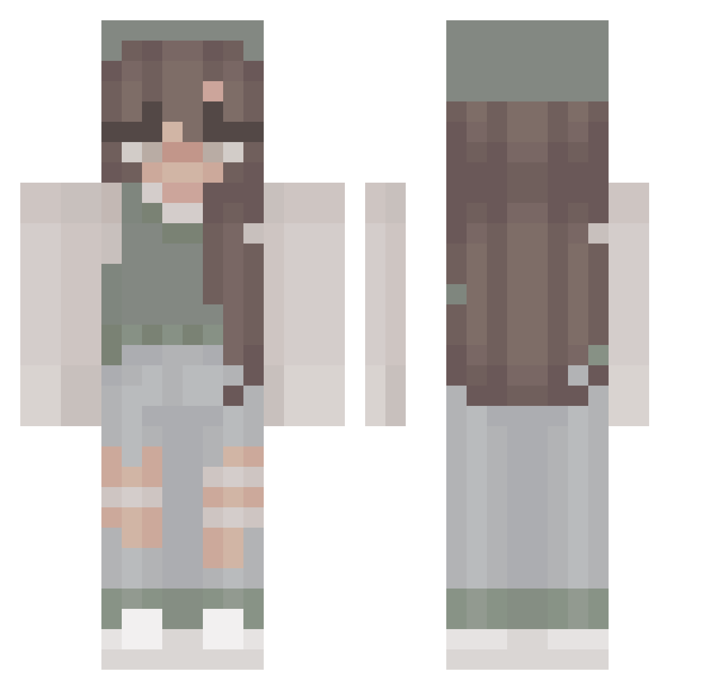 sage748 Minecraft skin, front and back view