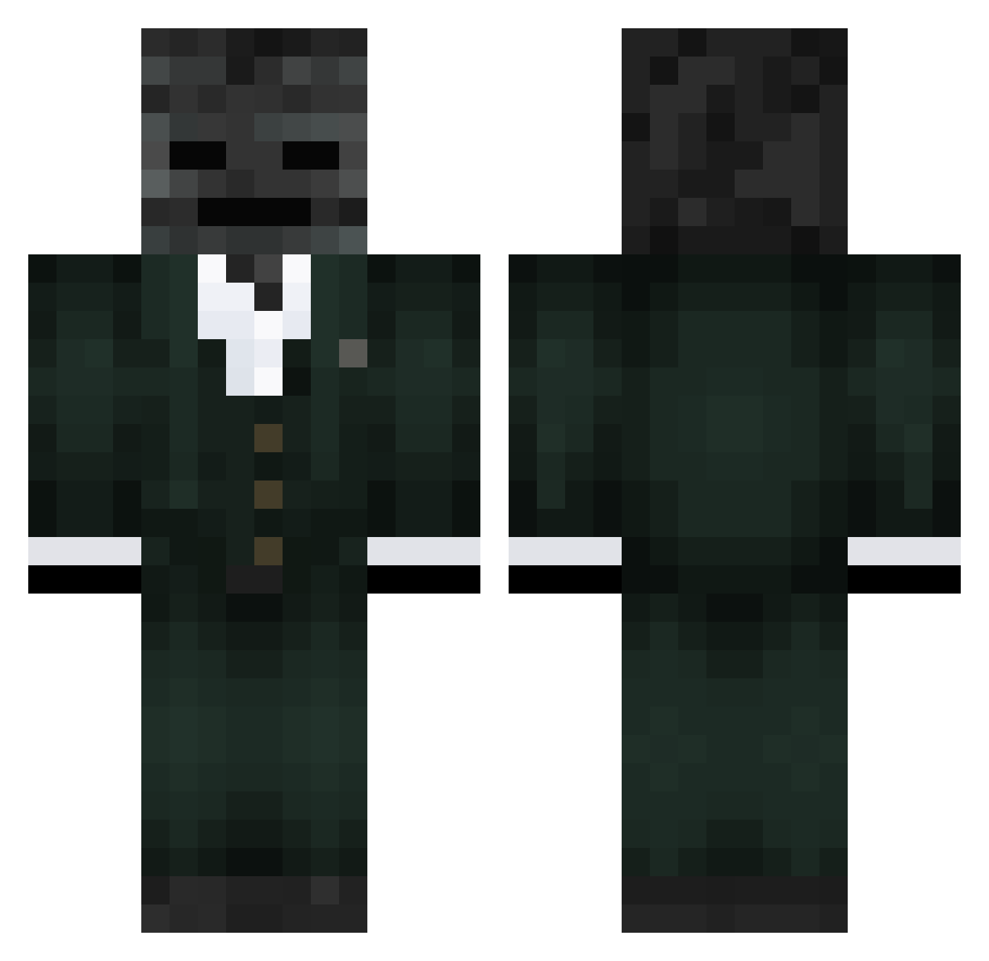 Witherion Minecraft skin, front and back view