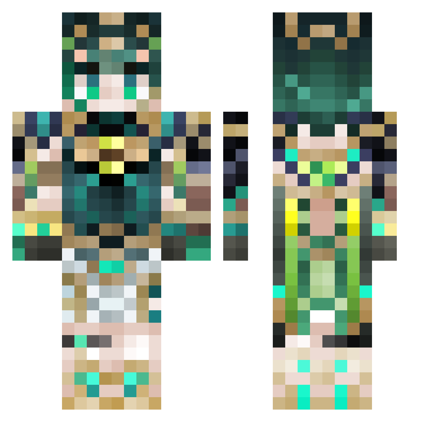 Yin_Shiro Minecraft skin, front and back view