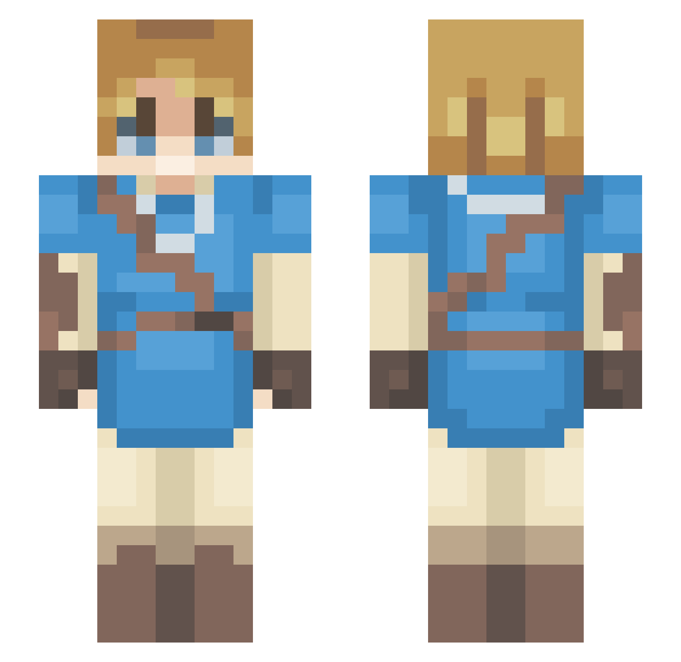 Thailer1 Minecraft skin, front and back view