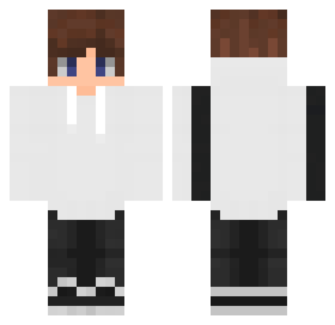 Binkkiee Minecraft skin, front and back view