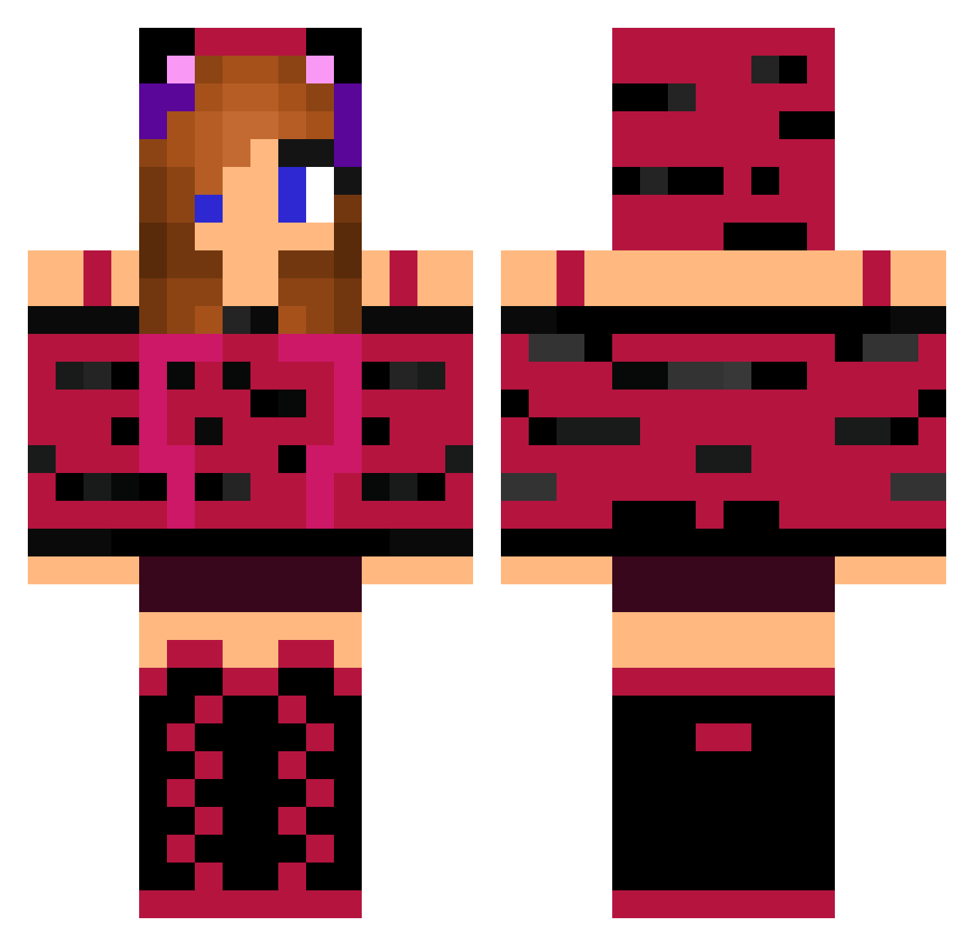 _OutSiDe_ Minecraft skin, front and back view