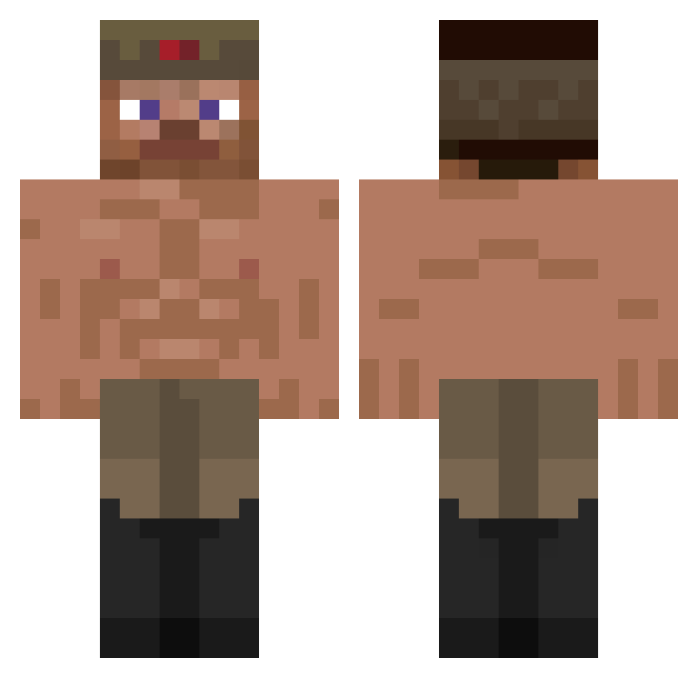 Es6t Minecraft skin, front and back view