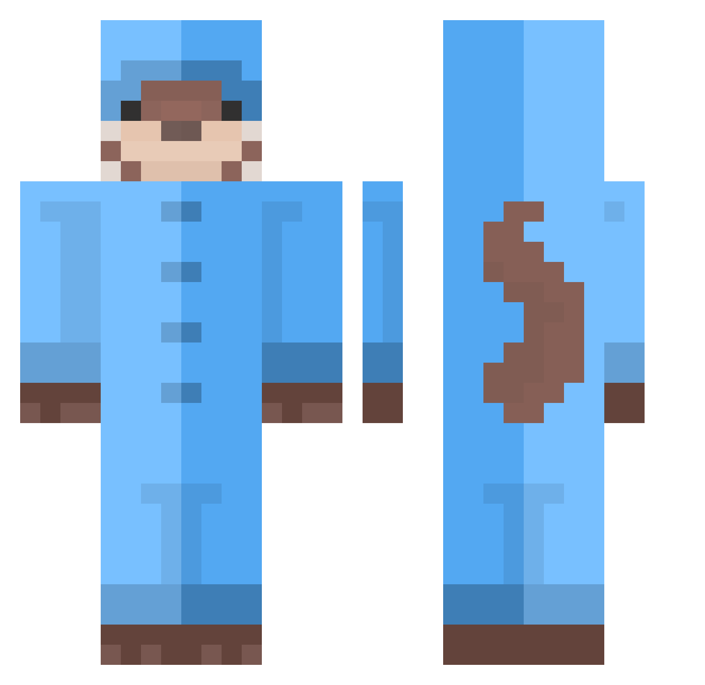 Dxgor Minecraft skin, front and back view