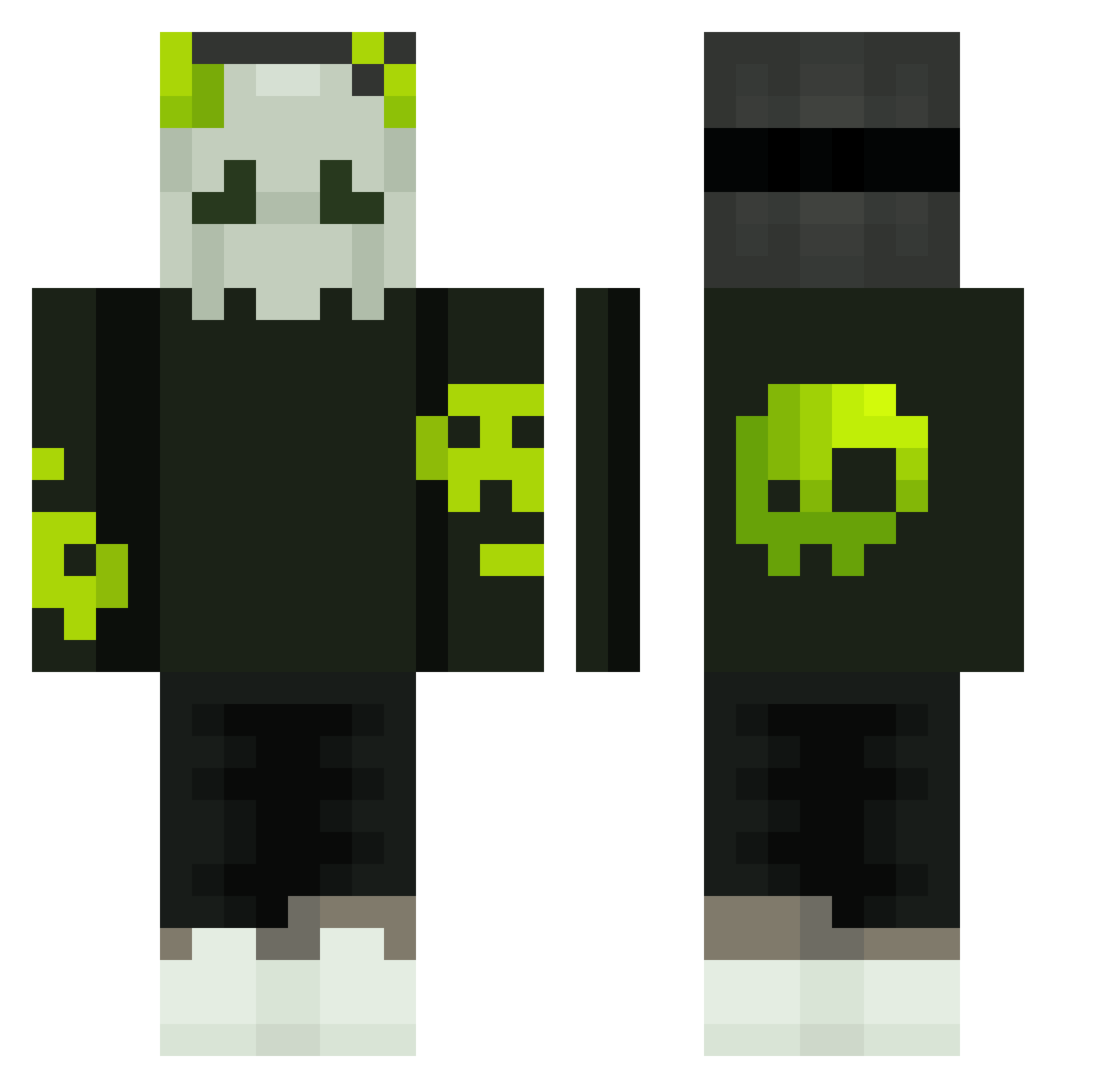 boots_1177 Minecraft skin, front and back view