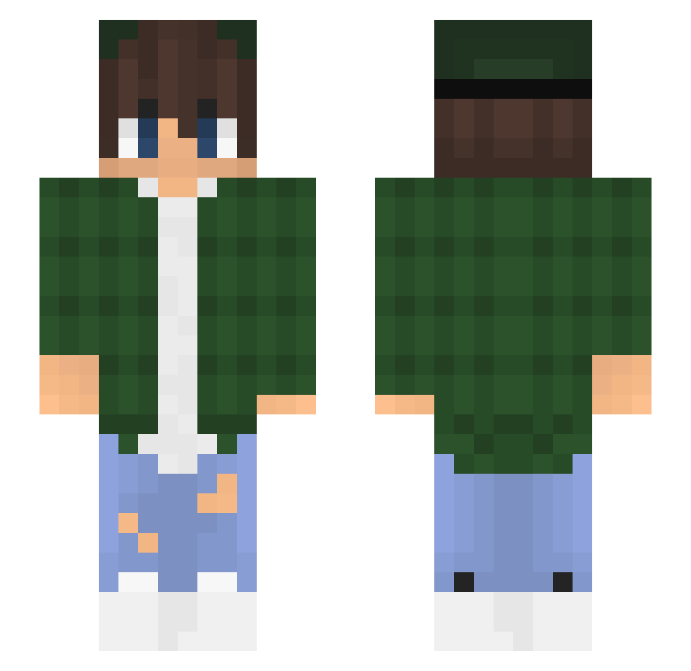 Timereisender Minecraft skin, front and back view