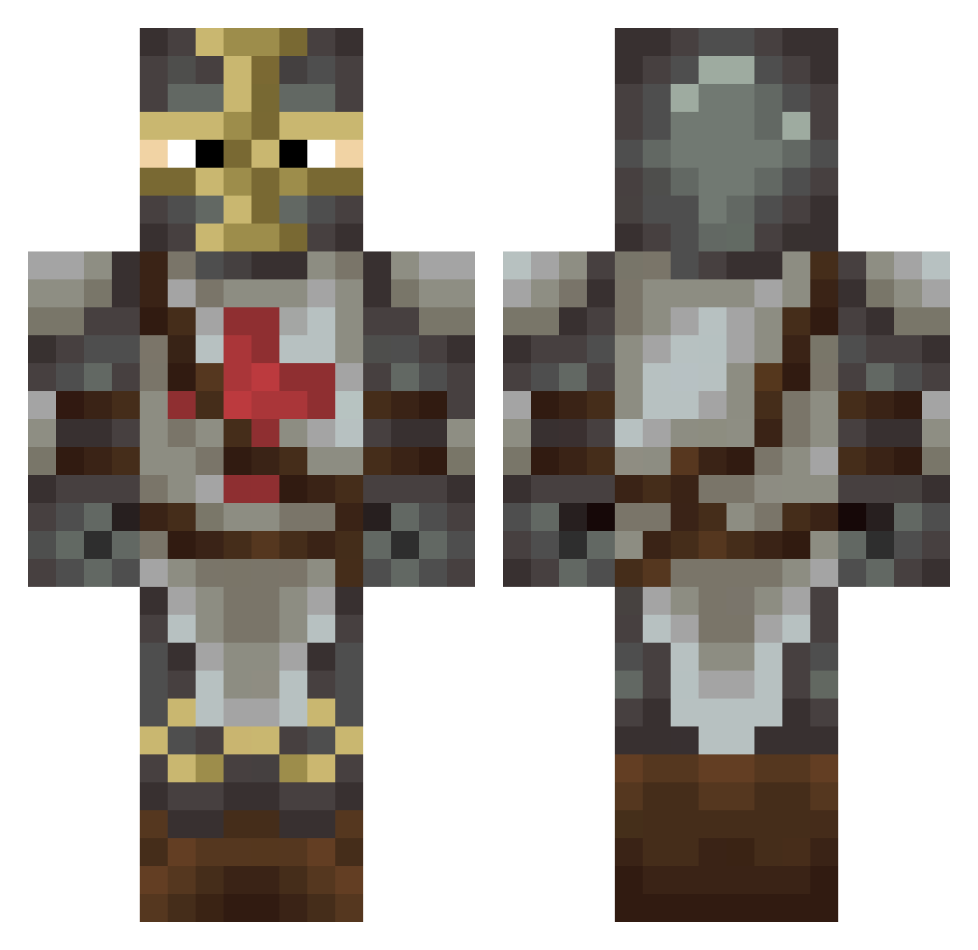 zuticon Minecraft skin, front and back view