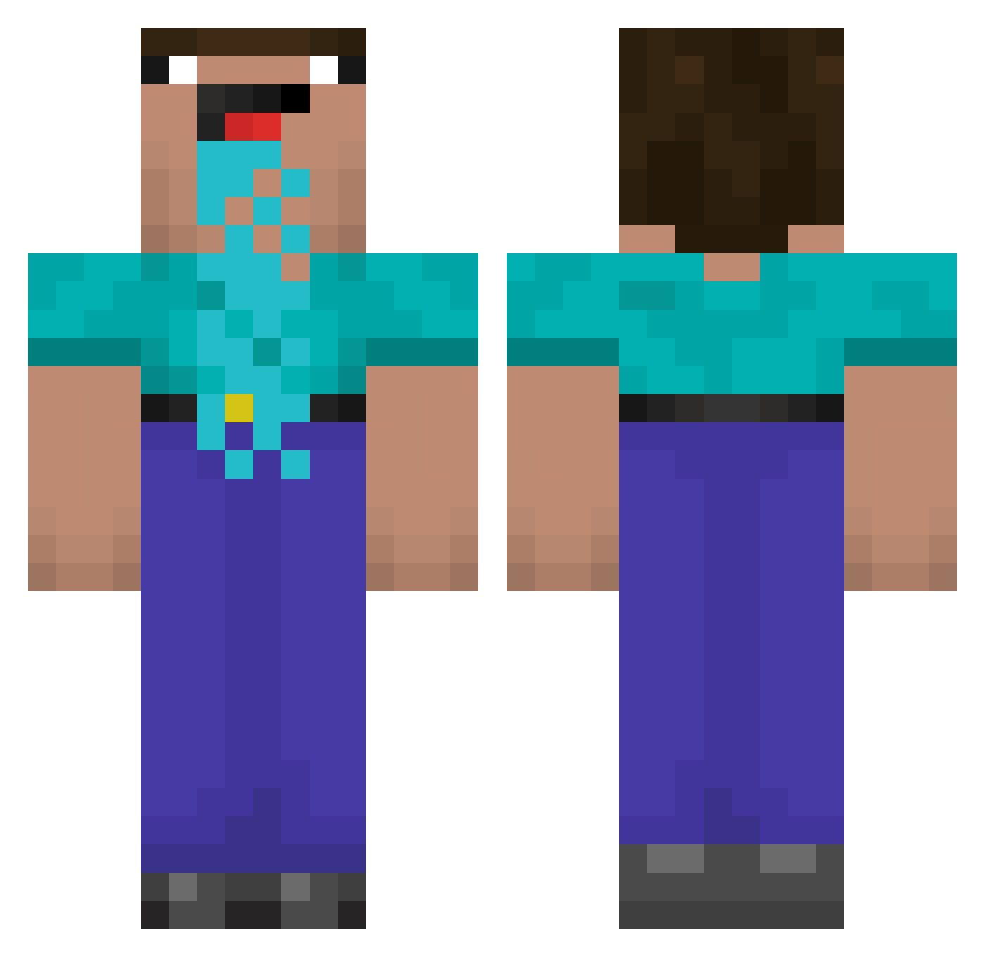 ZeroNullx Minecraft skin, front and back view
