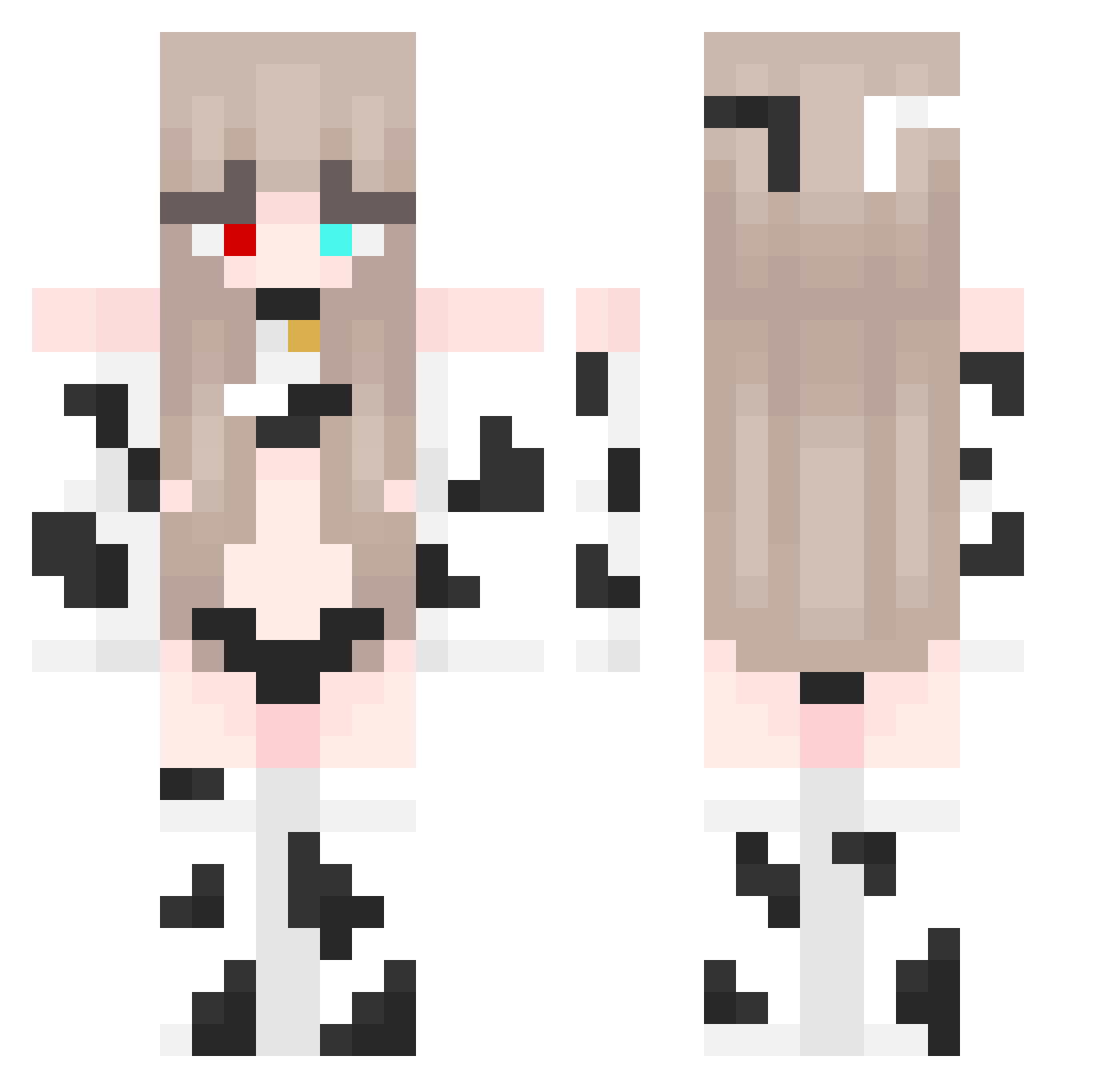 blnxguild Minecraft skin, front and back view