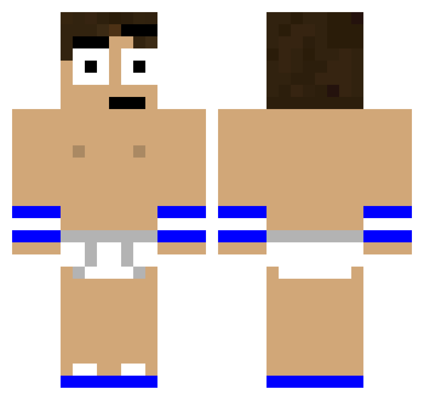 woxfox Minecraft skin, front and back view