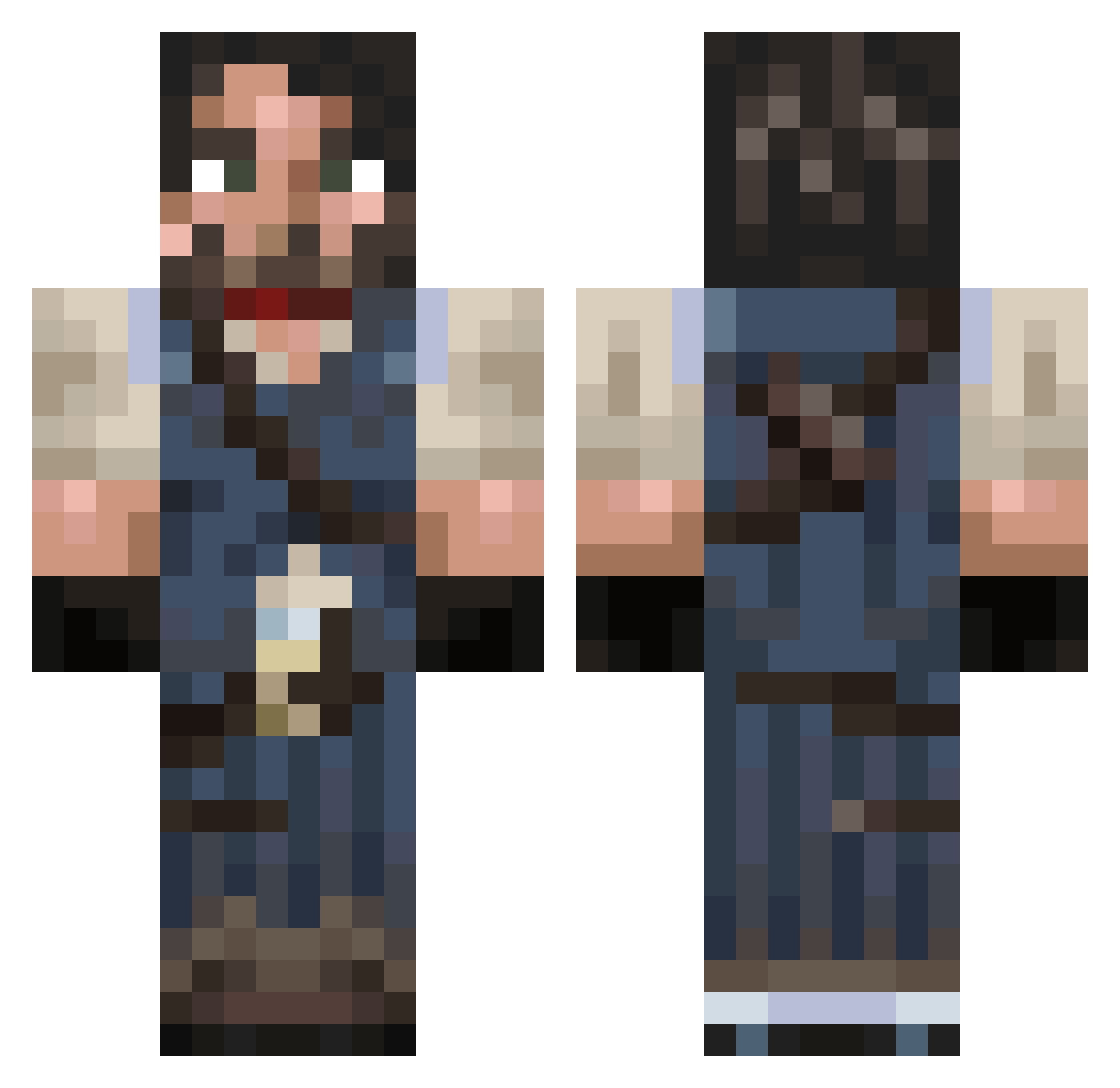 W0lolo Minecraft skin, front and back view