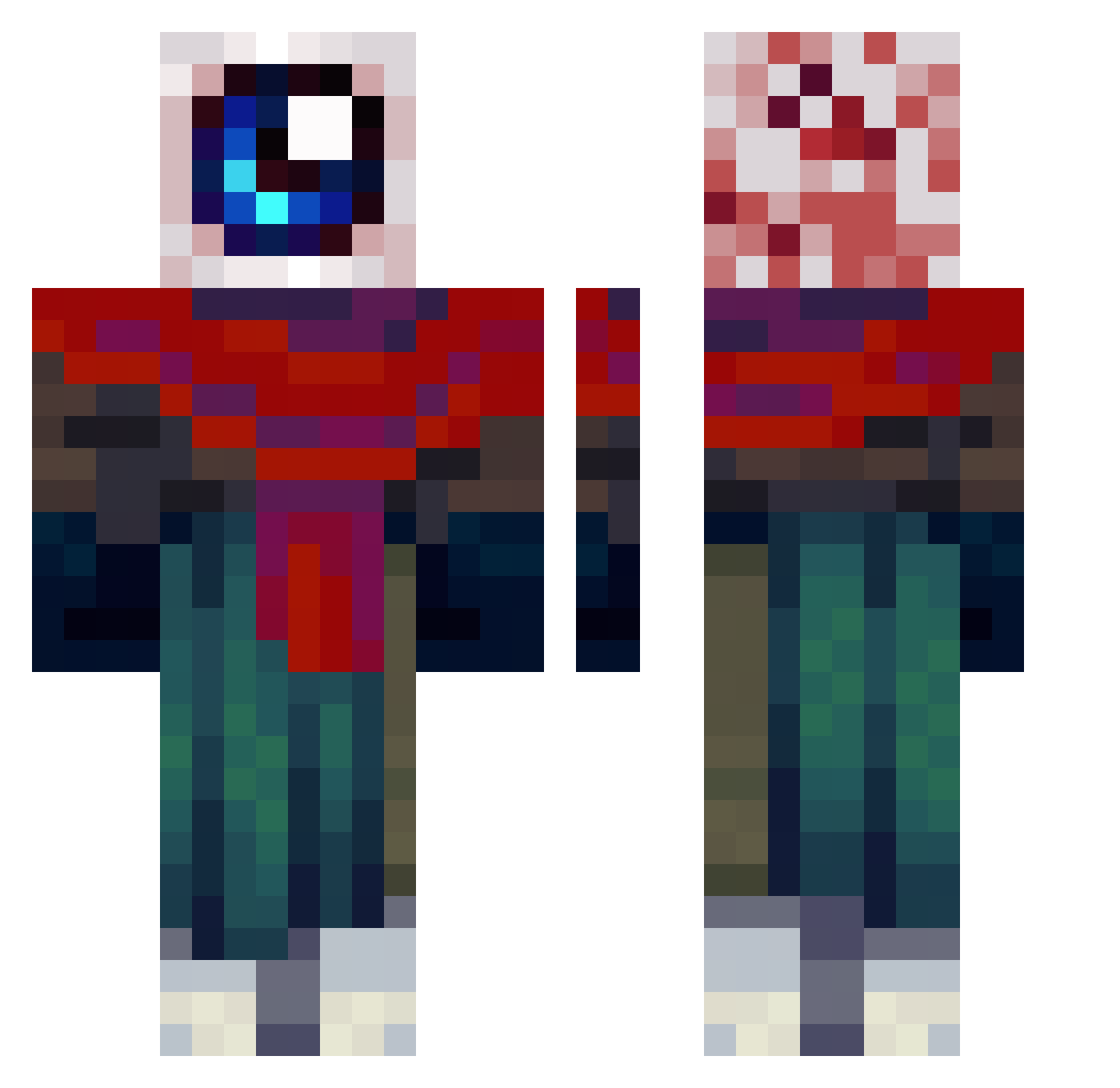 Jacksoon44 Minecraft skin, front and back view