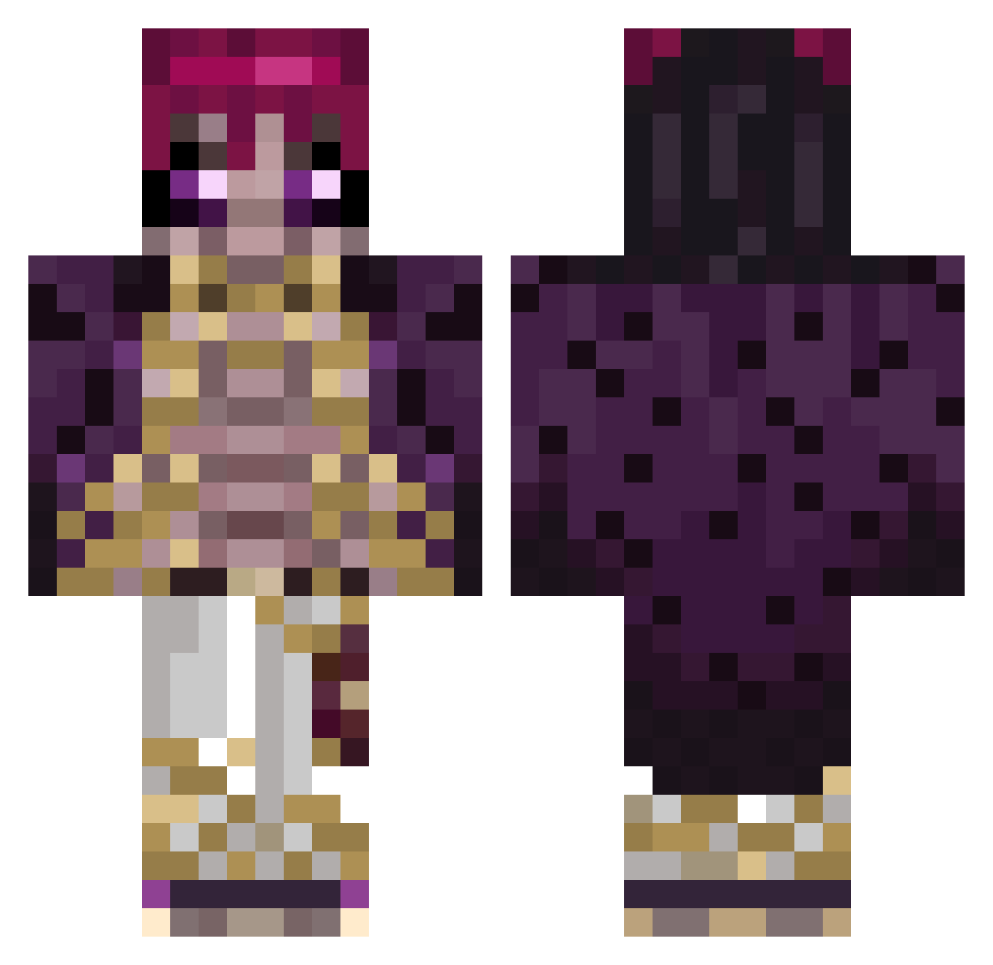 wafflerbignutz Minecraft skin, front and back view