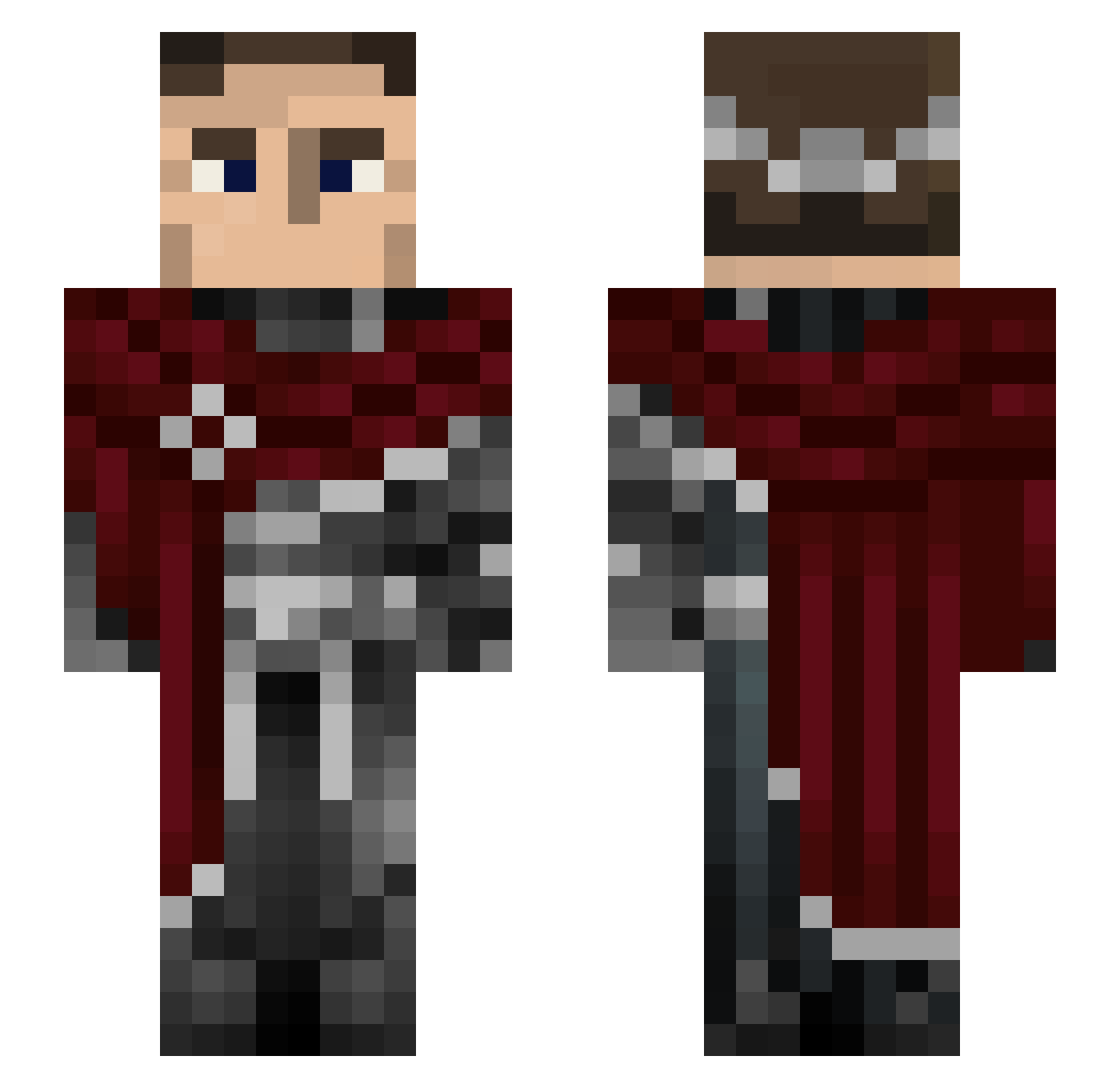 Zingii Minecraft skin, front and back view