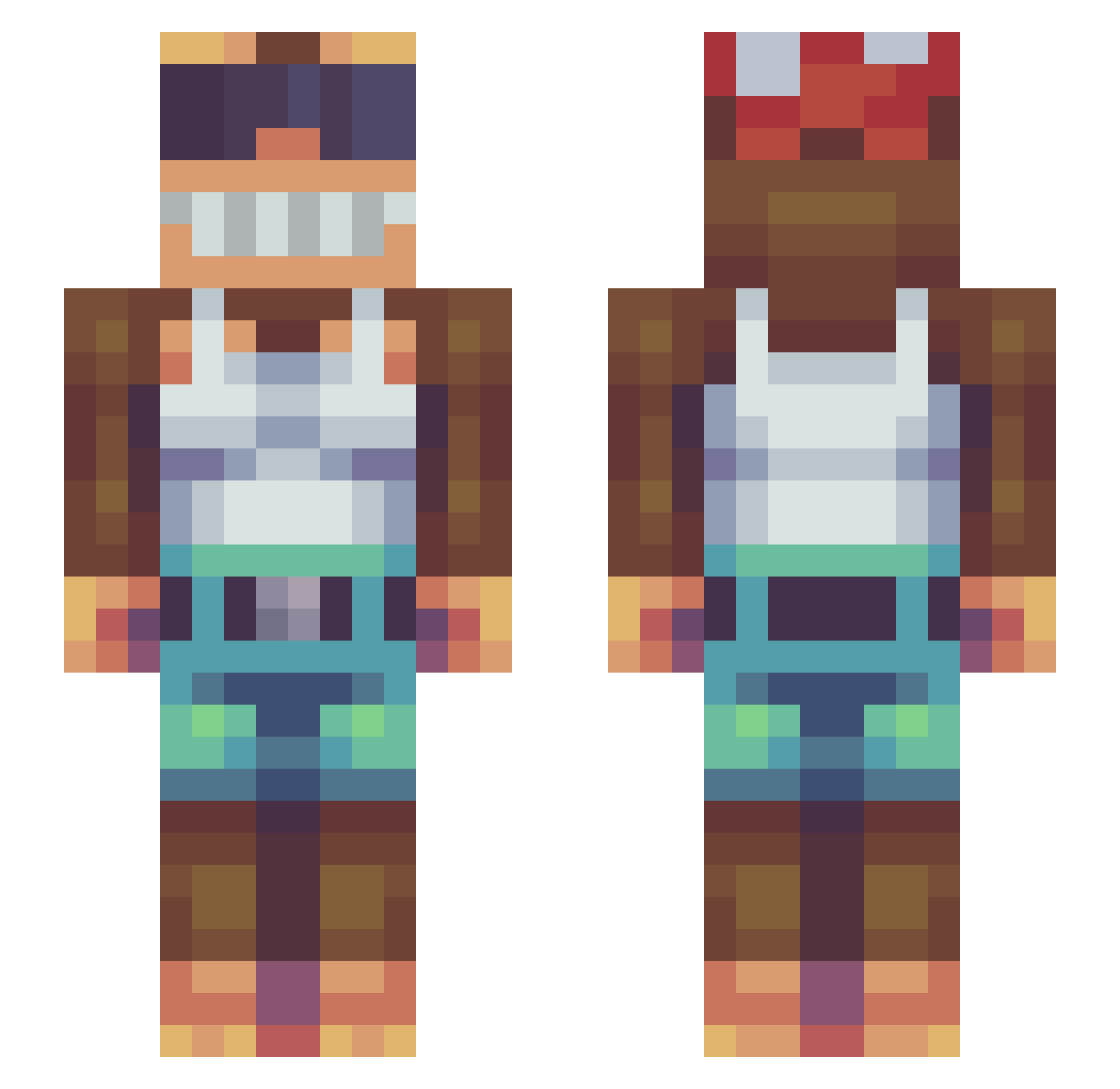 opolp Minecraft skin, front and back view