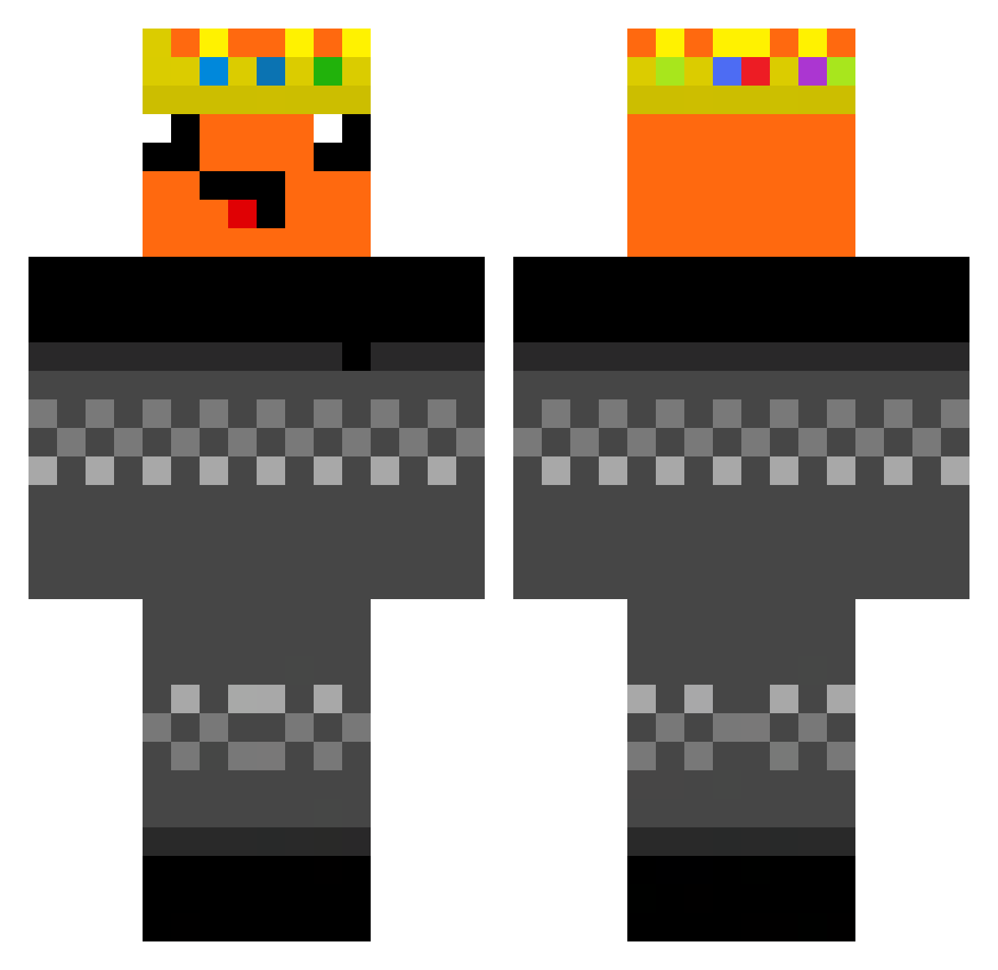 PopcicleSword Minecraft skin, front and back view