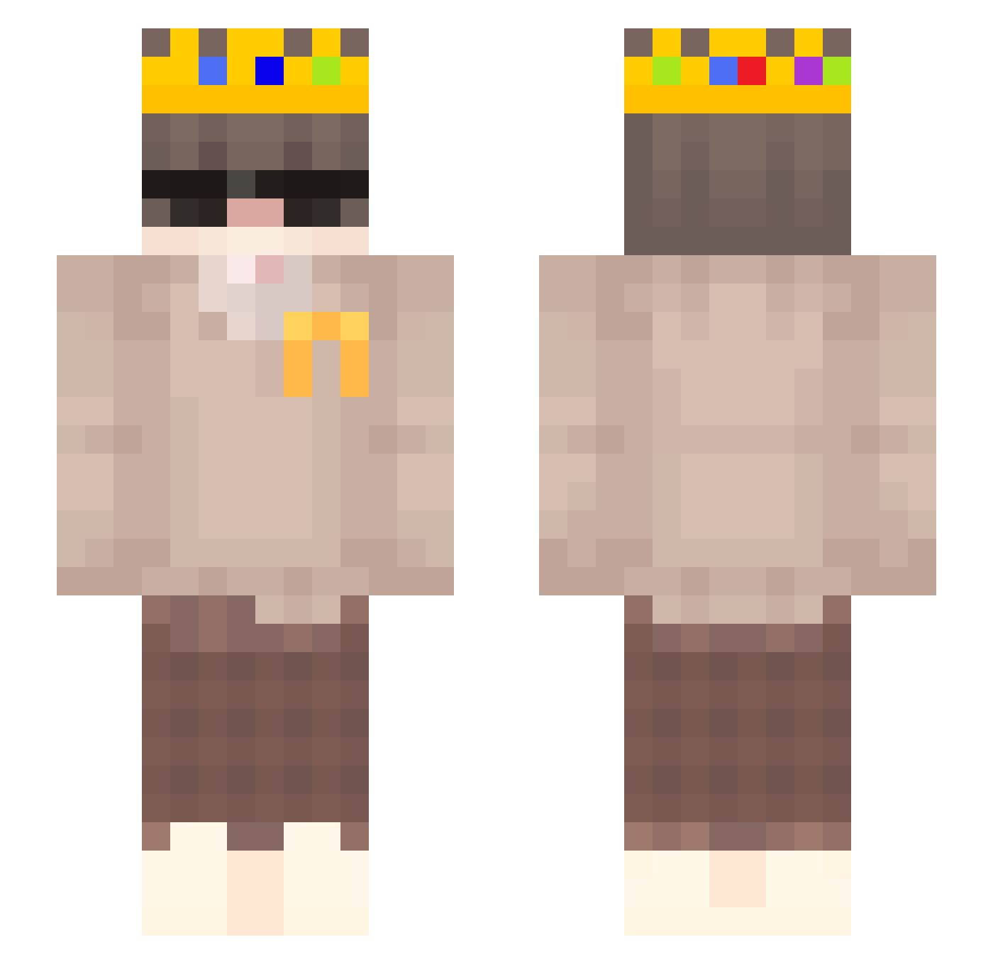 VerumMoris Minecraft skin, front and back view