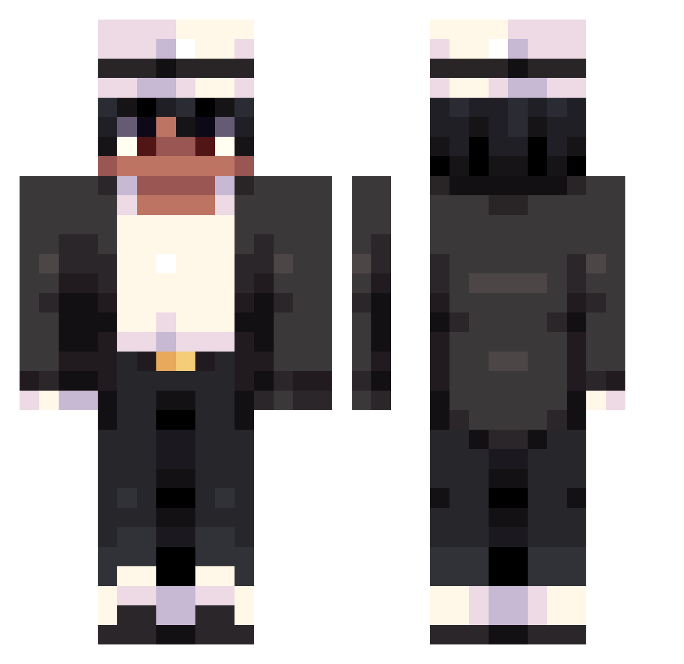 im_yona_pvp Minecraft skin, front and back view