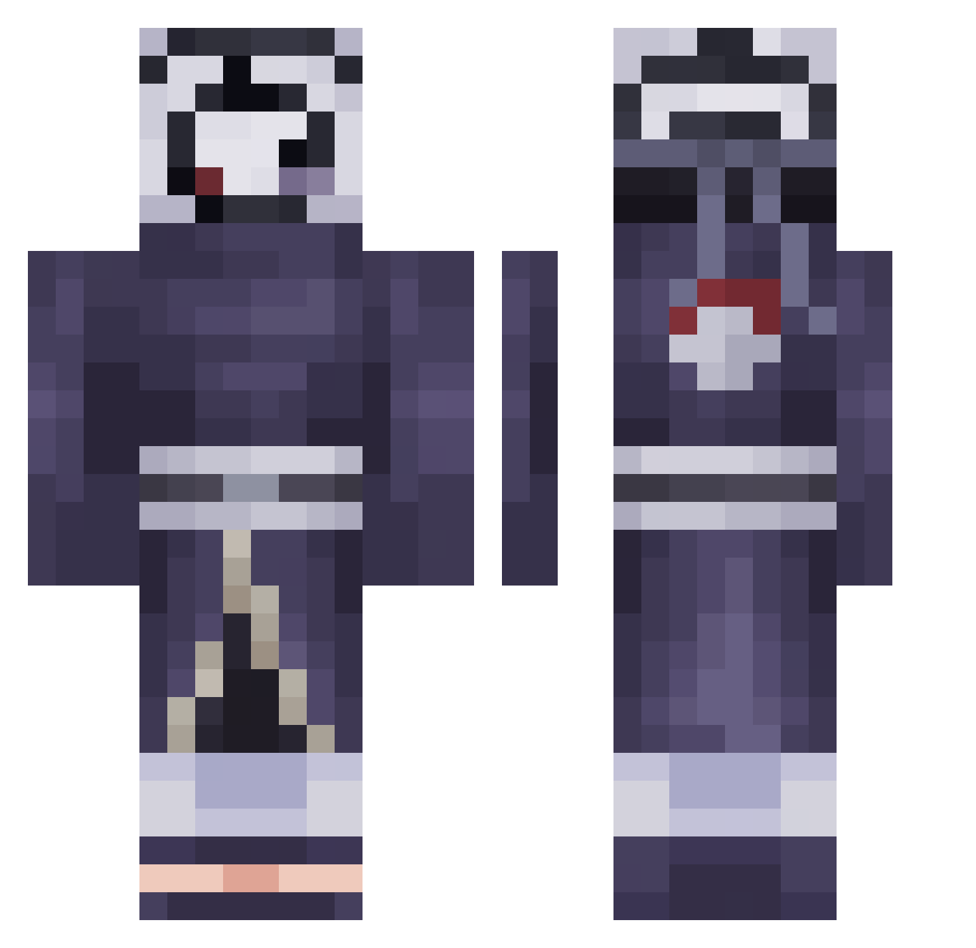 FyreSuki Minecraft skin, front and back view