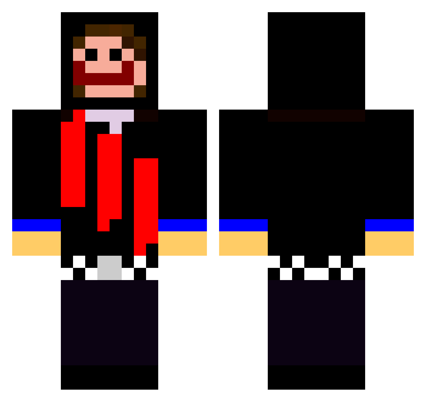 GouGames34 Minecraft skin, front and back view