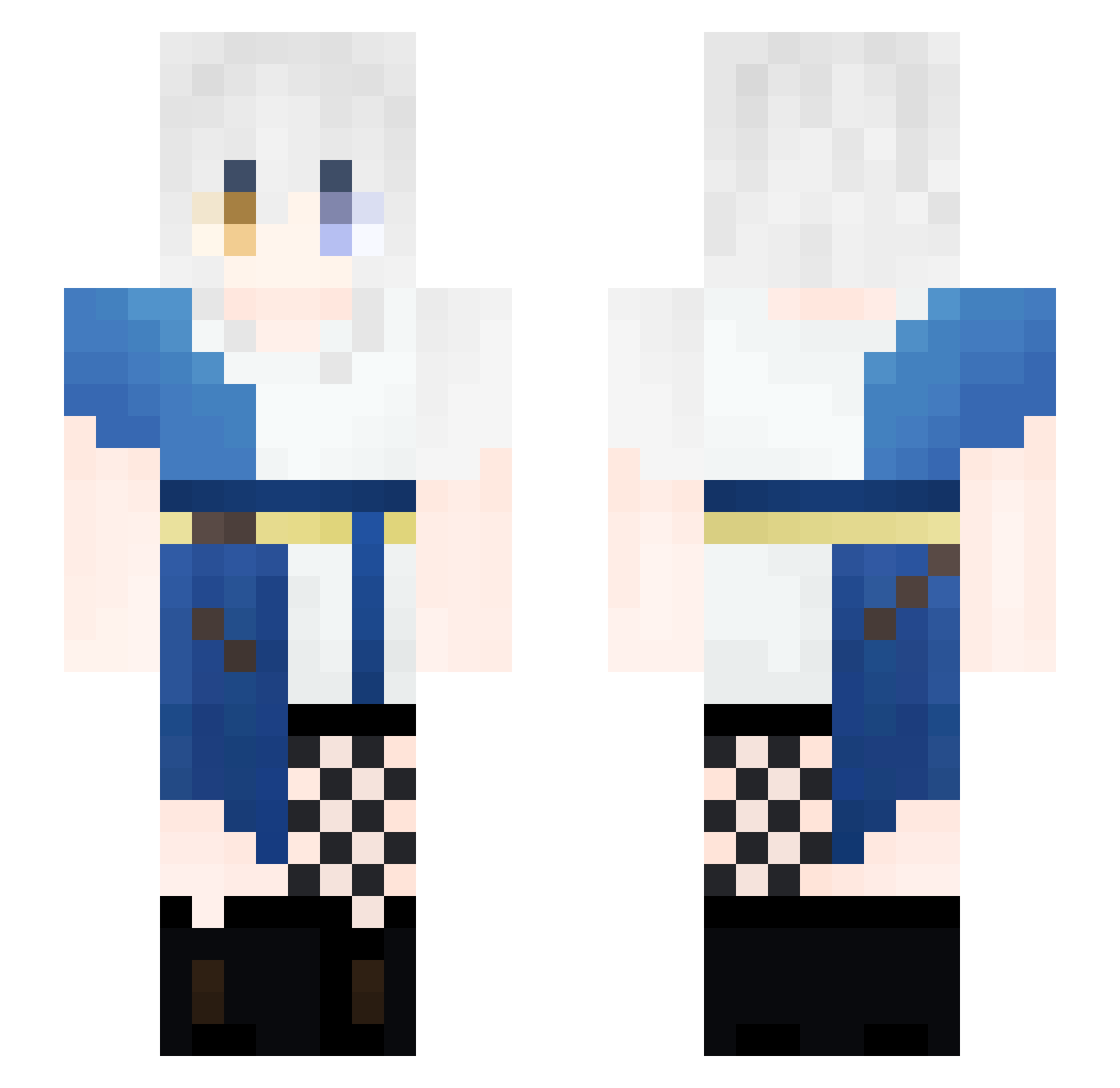 wode11zm Minecraft skin, front and back view