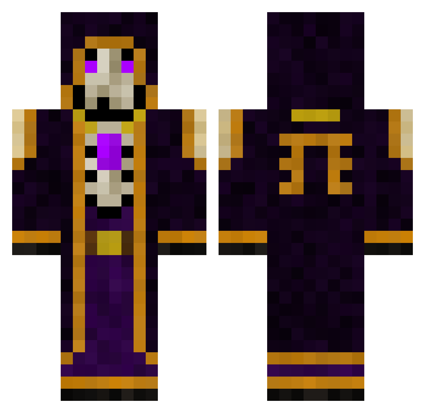 kormac89 Minecraft skin, front and back view